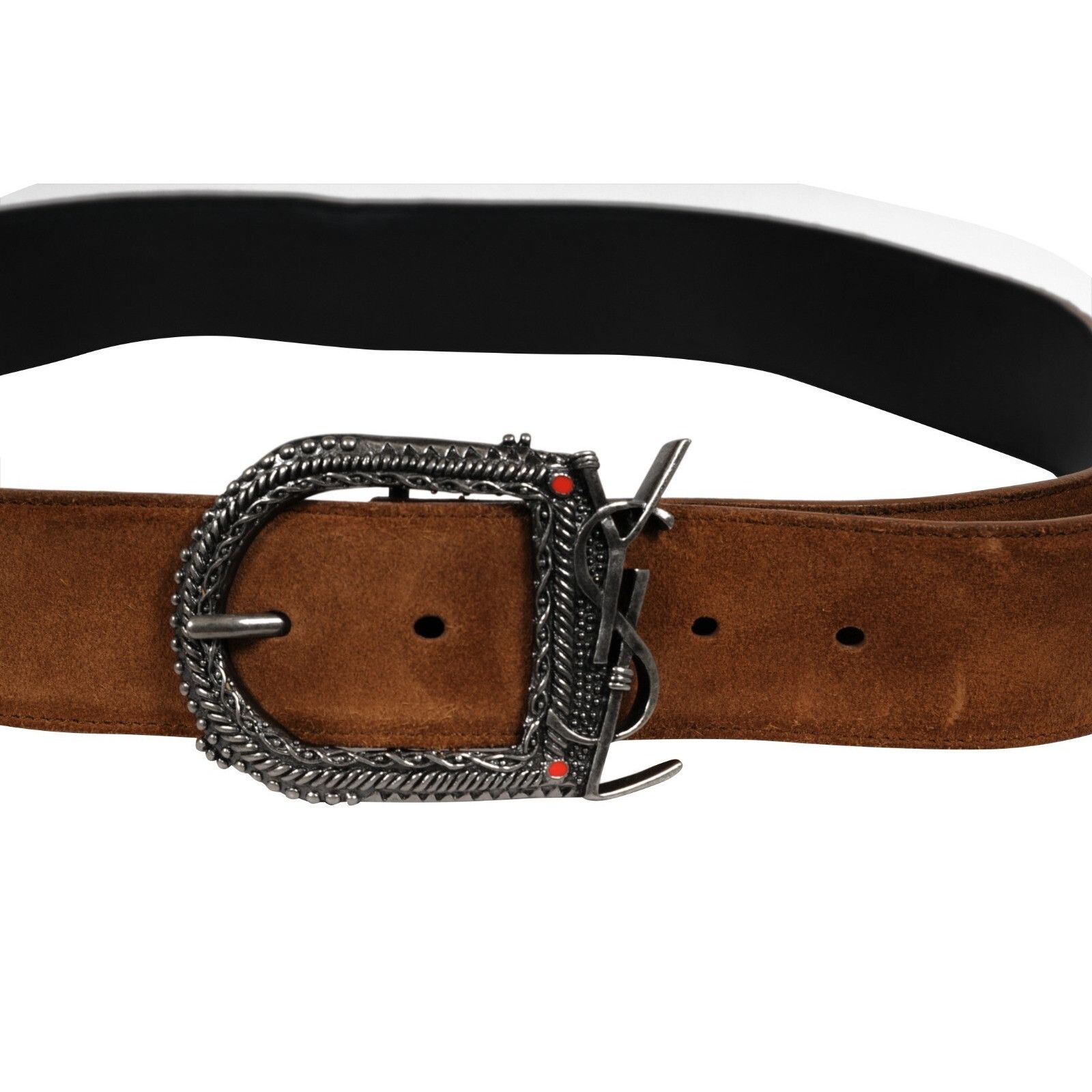 Saint Laurent Paris YSL Logo Monogram Western Belt Sz 100 Size 34 - 11 Thumbnail