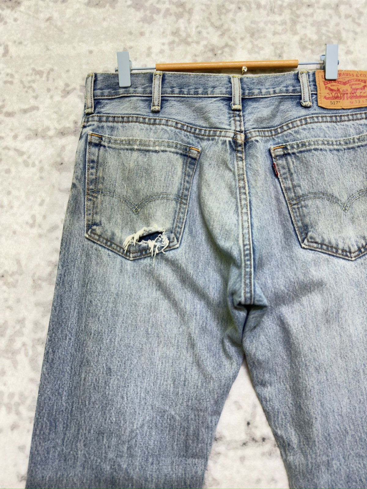Levi's Vintage Levi's 517 Flared Bootcut Mud Wash Distressed Jeans Size US 33 - 10 Thumbnail
