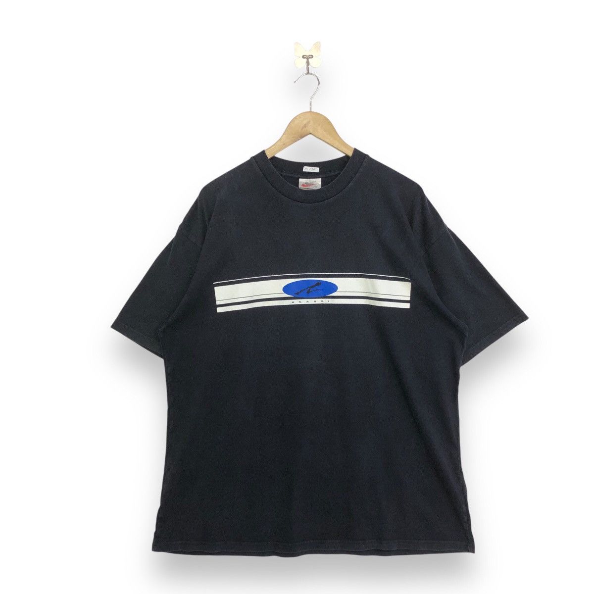 Nike × Vintage Vintage Nike X Andre Agassi Signature Centre Tshirt Size US L / EU 52-54 / 3 - 1 Thumbnail