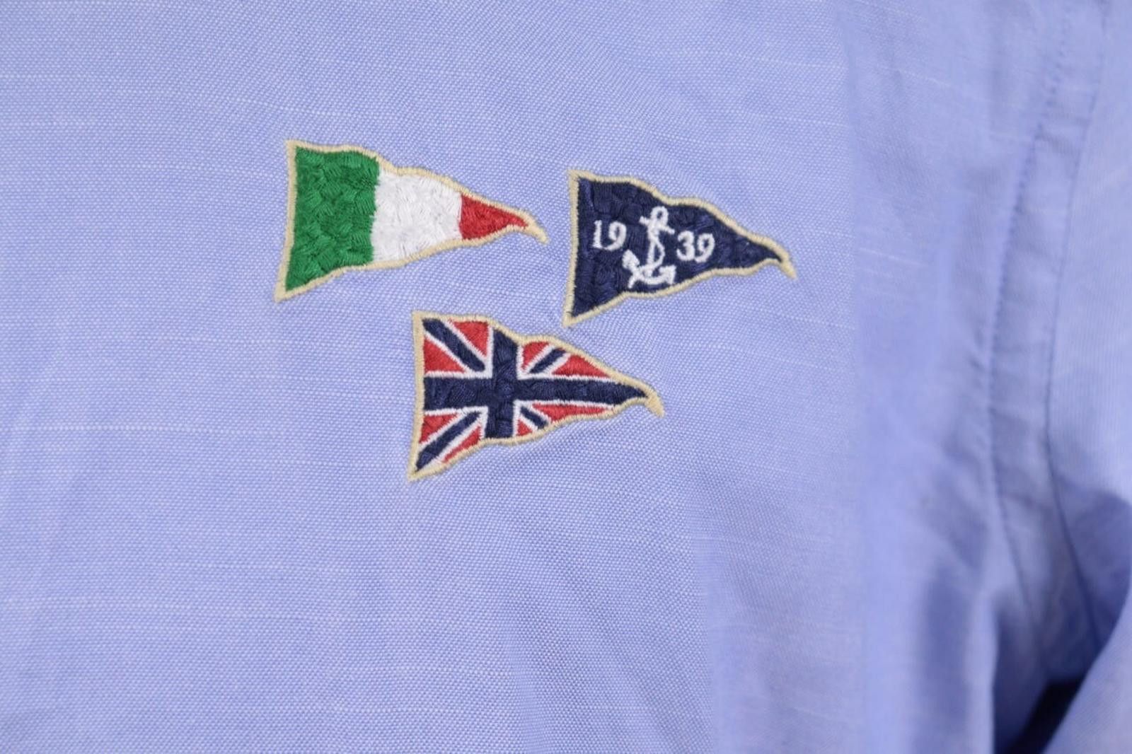 Designer Boggi Milano Blue Flag Long Sleeve Button Down Shirt Size 39 Size US M / EU 48-50 / 2 - 4 Thumbnail