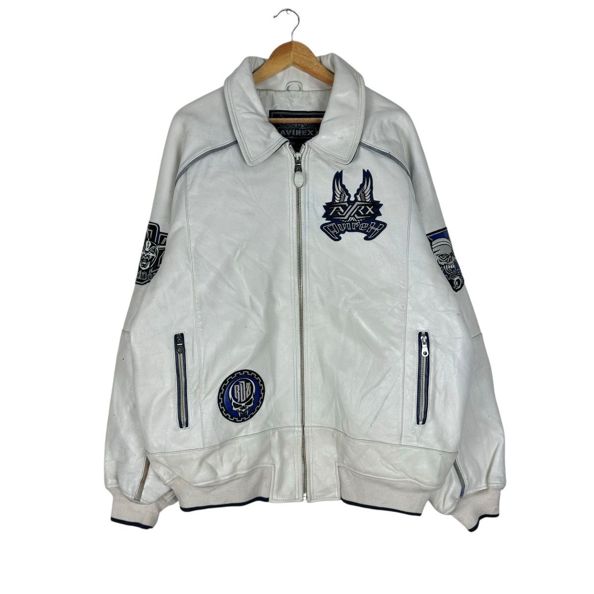 Avirex 🌟AVIREX ROAD DOGZ VARSITY LEATHER JACKET Size US XXL / EU 58 / 5 - 2 Thumbnail