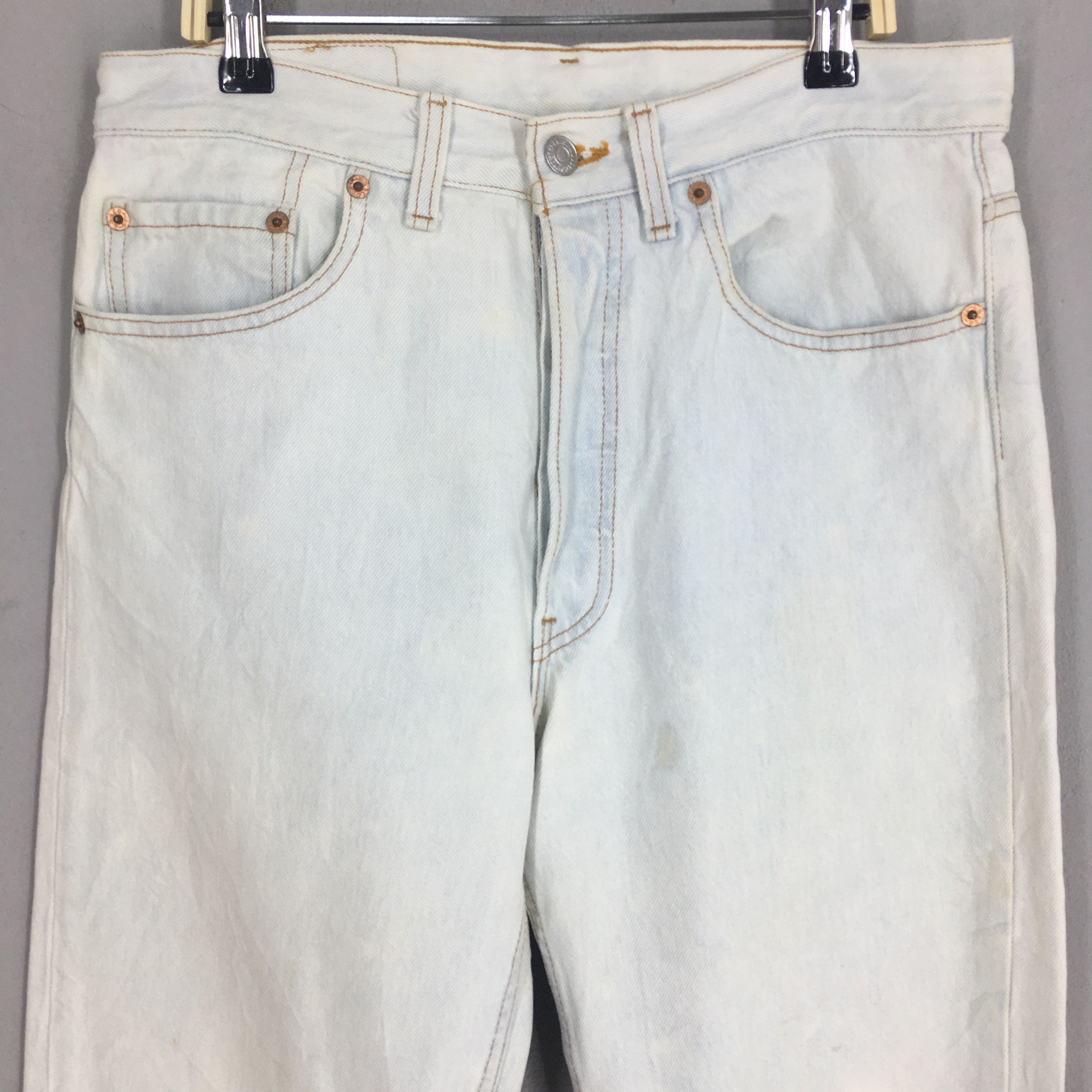 Levi's Size 29x27 Vintage 90s Levi's 501 Pale Blue Jeans S1932 Size US 29 - 2 Thumbnail