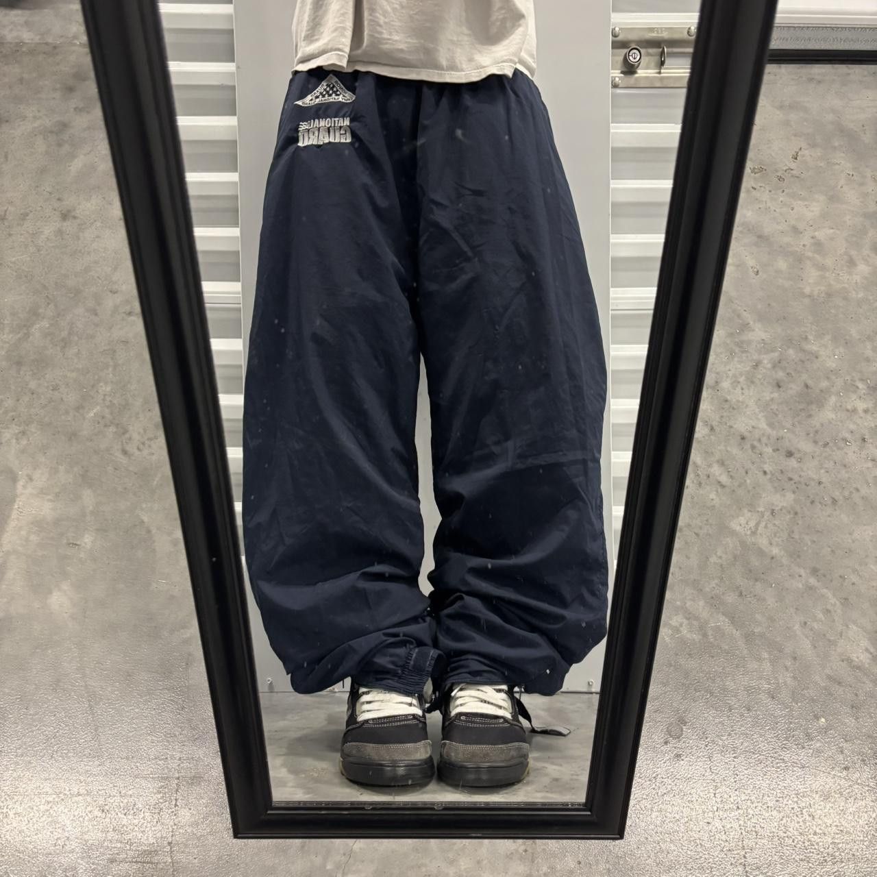 Japanese Brand × Vintage Crazy Vintage Y2K/2000s Baggy Navy Blue Streetwear Track Pants! Size US 30 / EU 46 - 1 Thumbnail