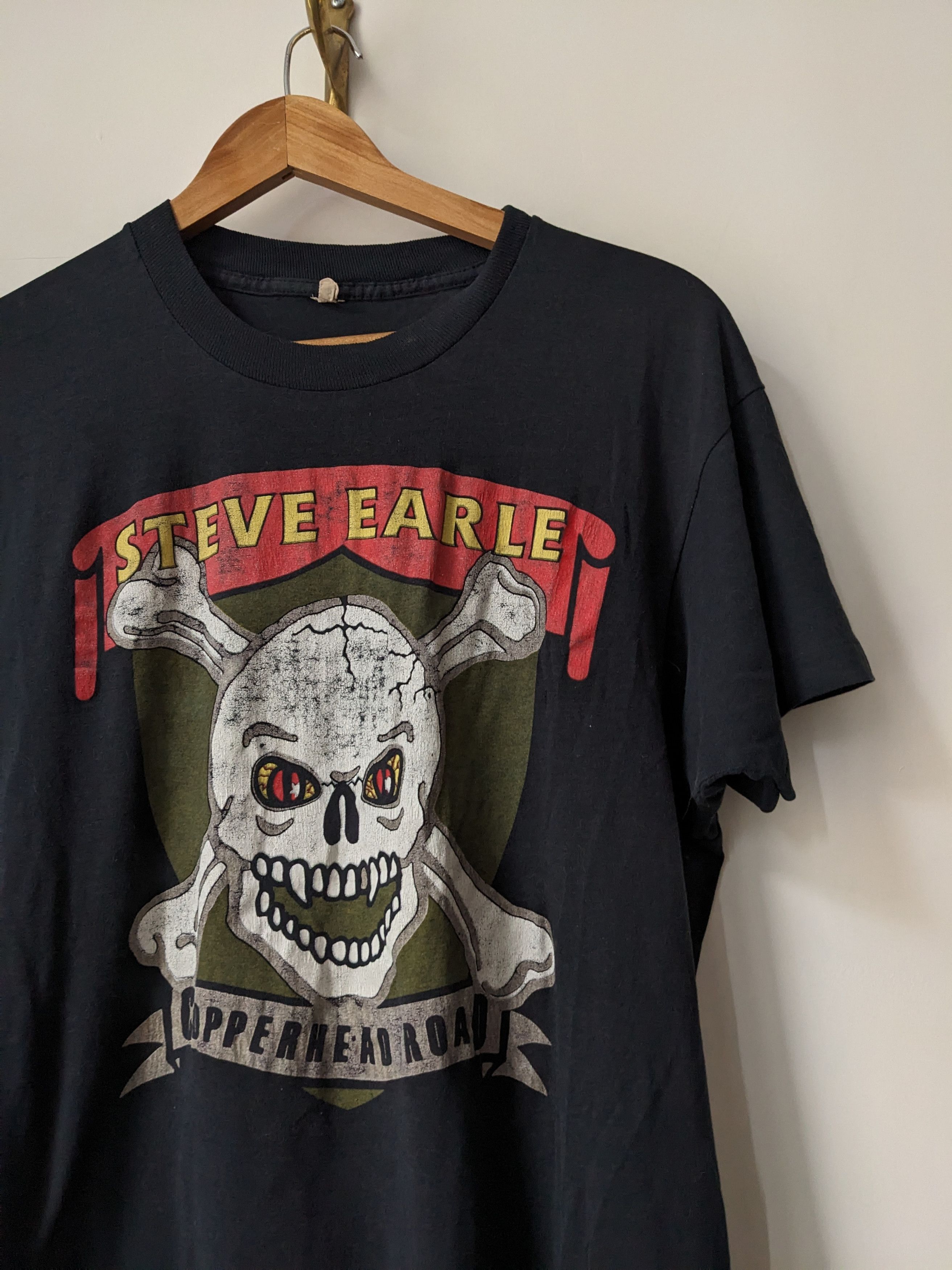 Vintage 80s Vintage Steve Earle T-shirt S The Hard Way Tour Size US S / EU 44-46 / 1 - 5 Thumbnail
