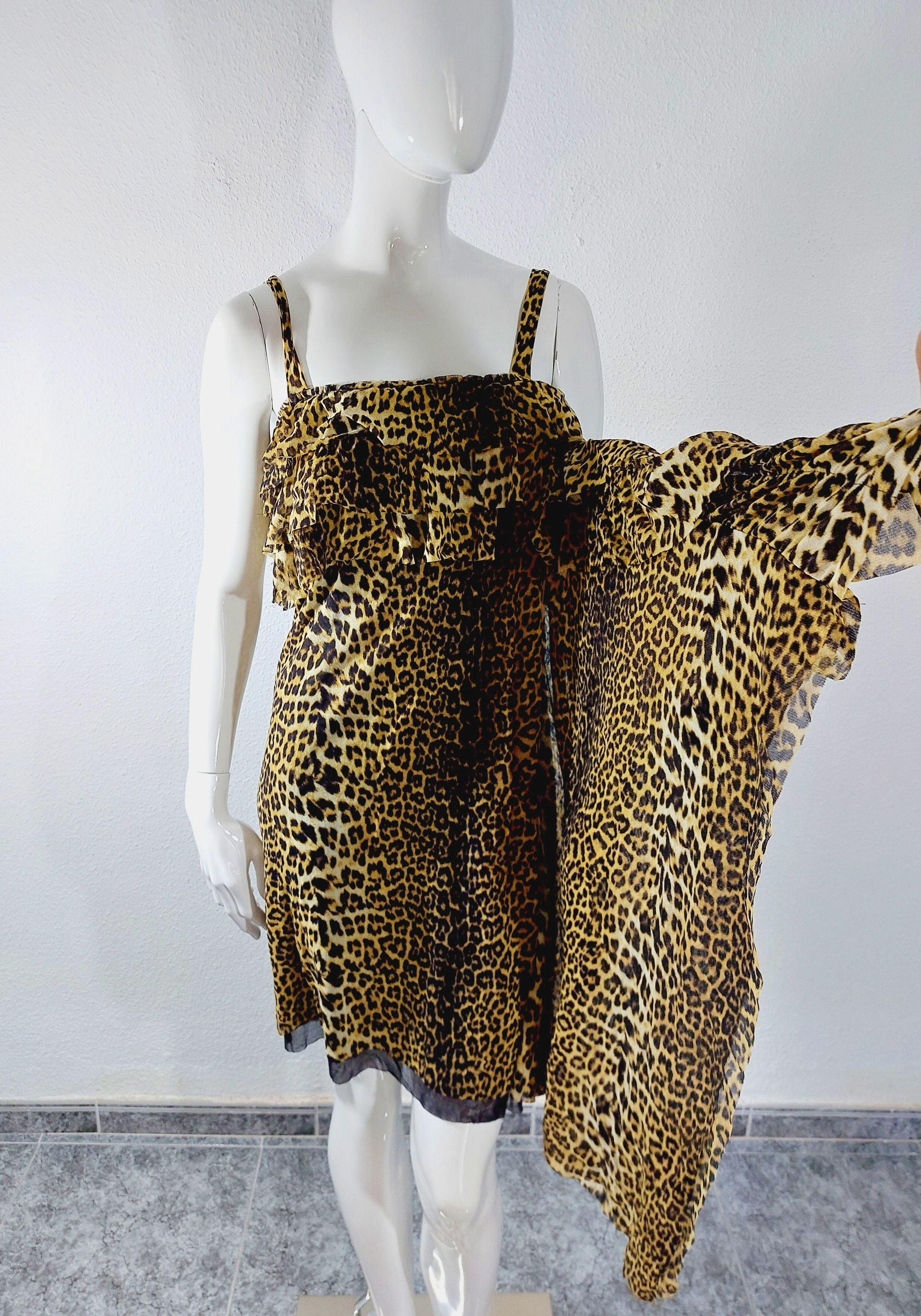 Jean Paul Gaultier Jean Paul Gaultier Mesh Tarzan Jane Leopard Tiger Dress Size L / US 10 / IT 46 - 21 Thumbnail