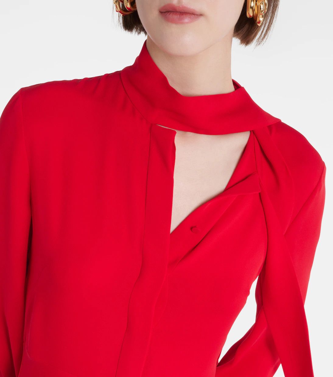 Valentino o1y0226 Midi Dress in Red Size S / US 4 / IT 40 - 4 Thumbnail