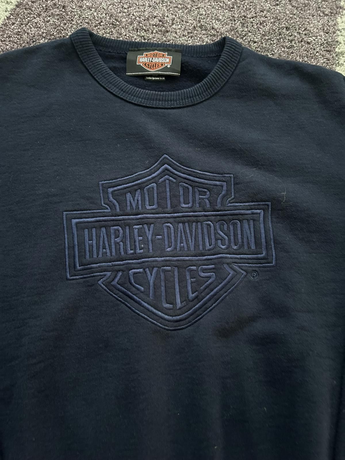 Harley Davidson Vintage Harley-Davidson Navy Crewneck – Tonal Bar & Shield Size US M / EU 48-50 / 2 - 2 Thumbnail