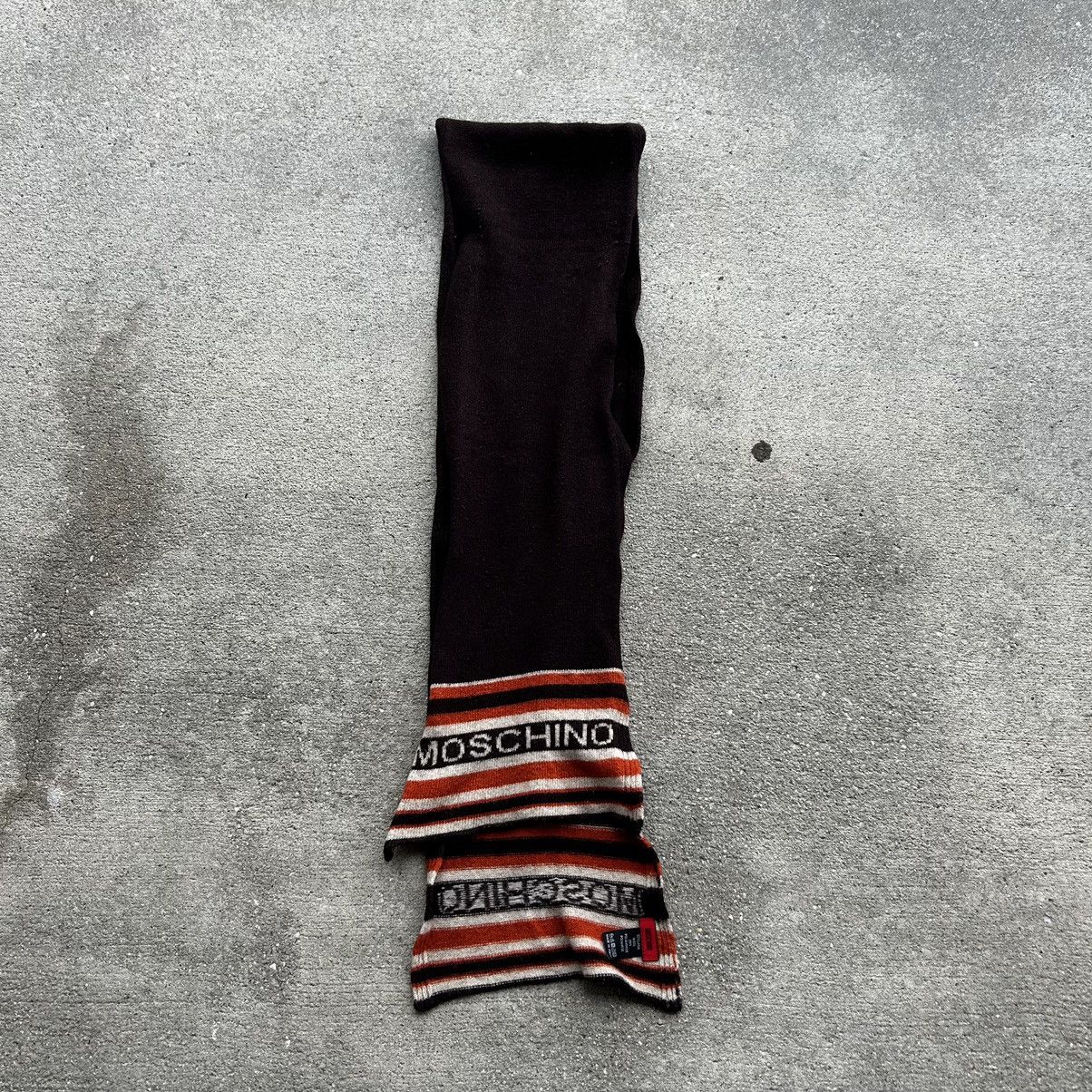 Moschino × Vintage vintage Y2K Moschino brown and orange spell out scarf Size ONE SIZE - 1 Thumbnail