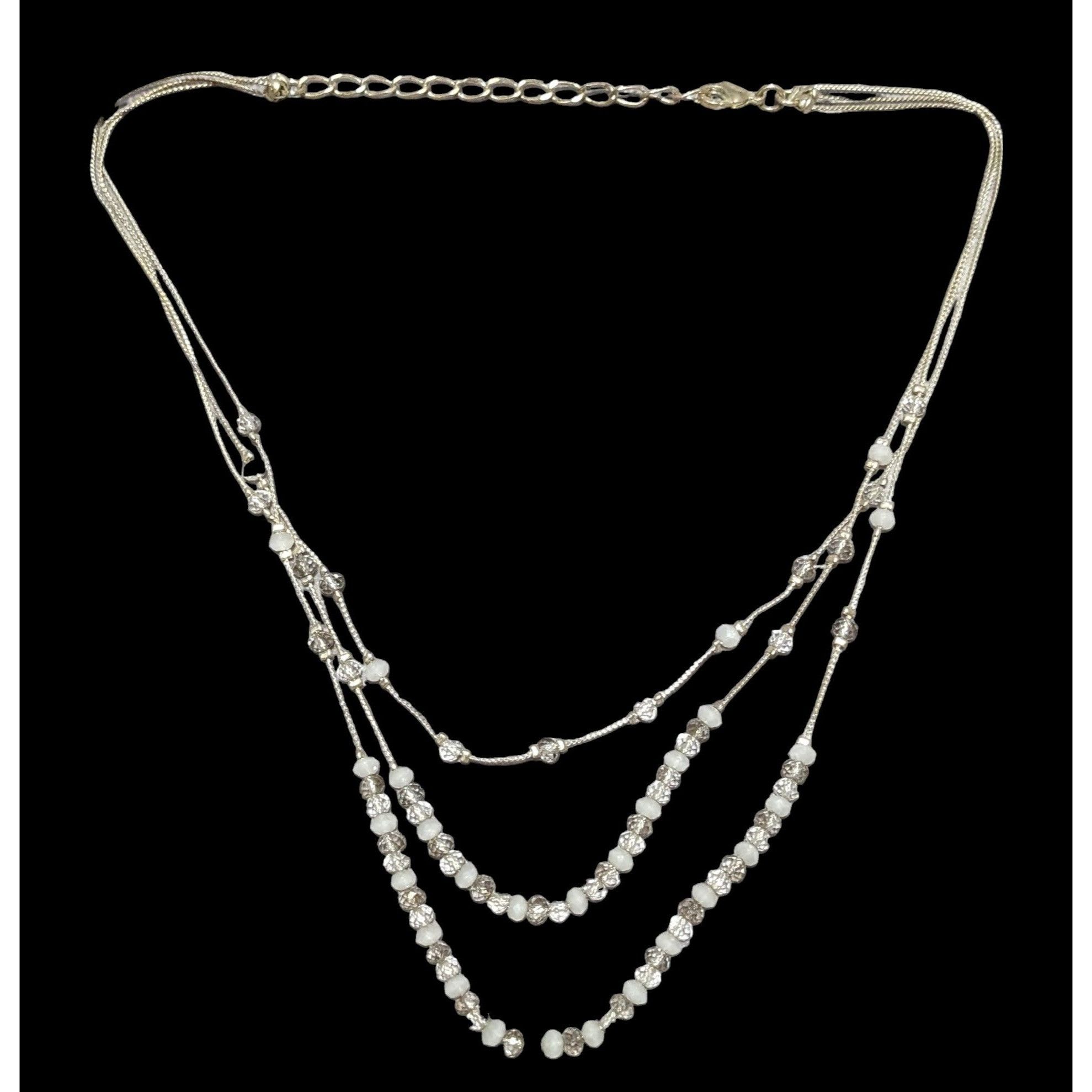 Other Multilayer Clear And White Glass Beaded Necklace Size ONE SIZE - 2 Thumbnail
