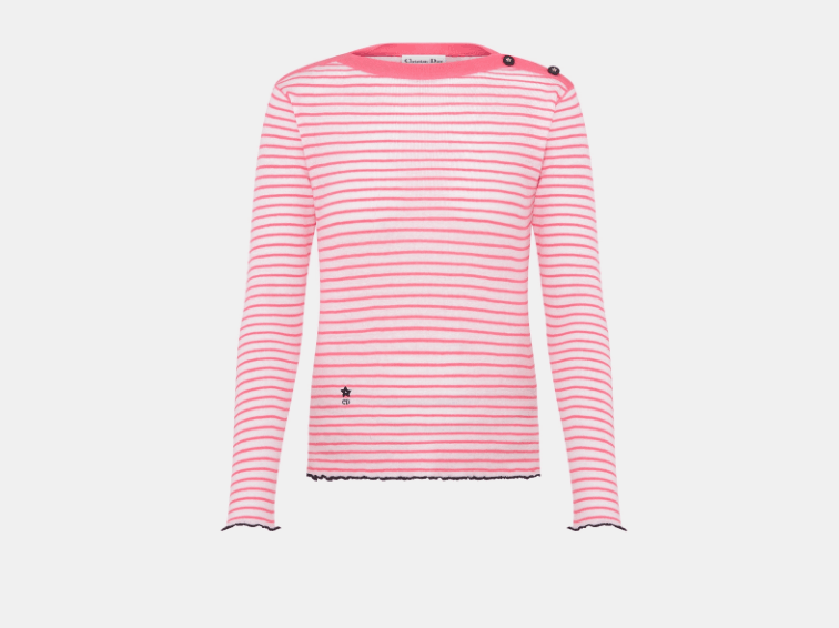 Dior o1w1db10925 444S97 Dioriviera Sweater in White/Candy Pink Size XS / US 0-2 / IT 36-38 - 1 Thumbnail