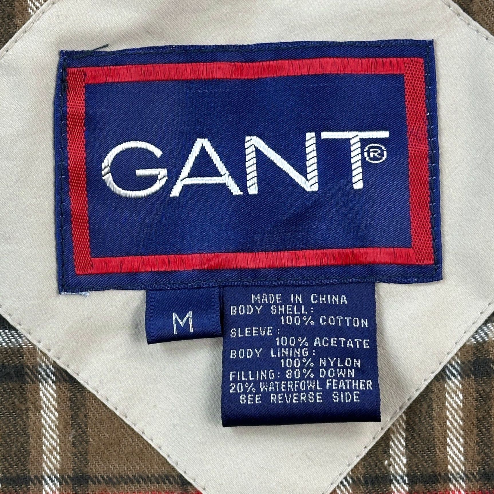 Gant VINTAGE Gant Jacket Mens Medium Beige Flannel Down Liner Leather Collar Bomber Jacket Size US M / EU 48-50 / 2 - 7 Thumbnail