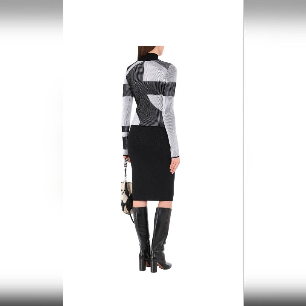 Just Cavalli JUST CAVALLI Black & White Turtleneck Sweater Size L / US 10 / IT 46 - 3 Thumbnail