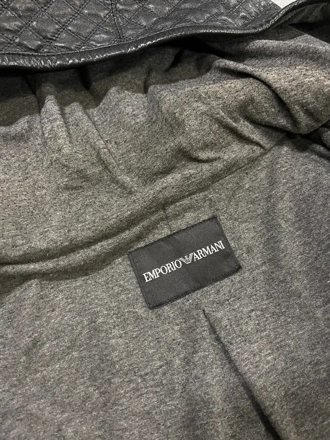 Emporio Armani 2010s Emporio Armani Quilted Black Ninja Hooded Leather Jacket Size US M / EU 48-50 / 2 - 9 Thumbnail
