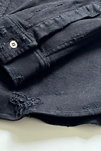 Amiri Amiri distressed black denim shirt Size US M / EU 48-50 / 2 - 9 Thumbnail
