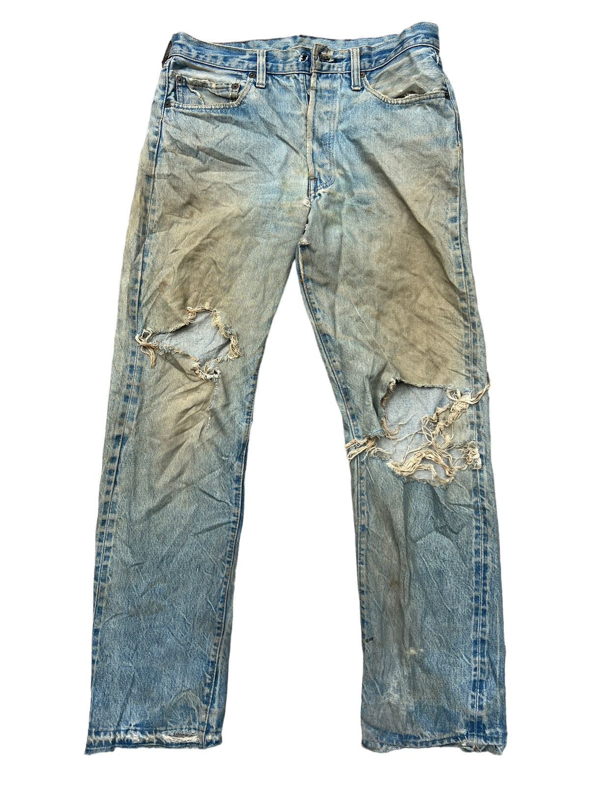 Levi's Vintage Clothing Vintage 80s Levi’s 501 Selvedge Distressed Denim Jeans 32x31 Size US 32 / EU 48 - 1 Thumbnail