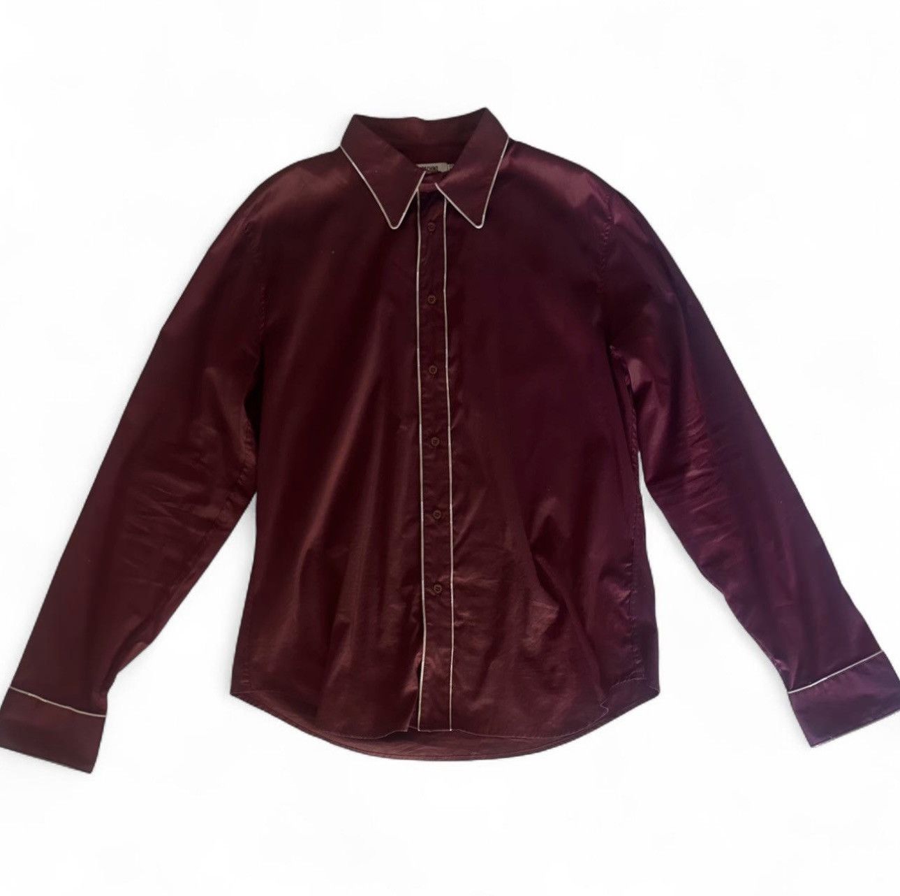 Moschino Vintage Moschino Satin Western Shirt in deep burgundy. Size US L / EU 52-54 / 3 - 1 Thumbnail