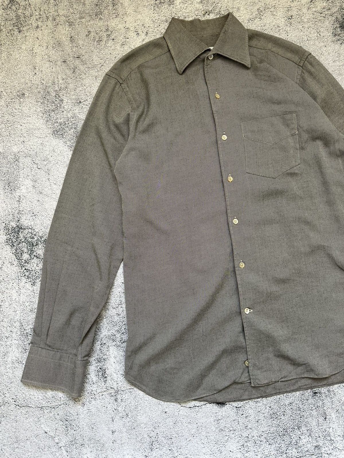 Ermenegildo Zegna Vintage Ermenegildo Zegna Cashmere Shirt Gray Luxury Fit Size US M / EU 48-50 / 2 - 4 Thumbnail