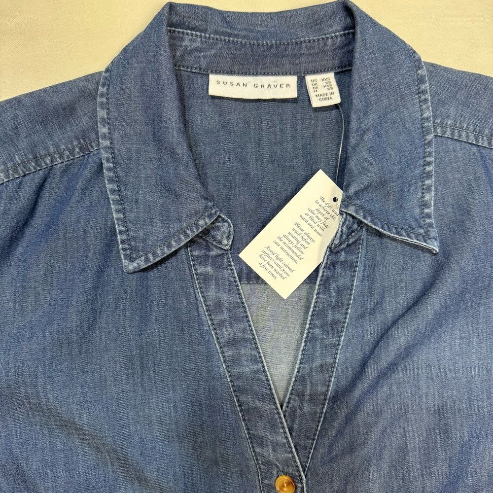 Other NWT New Susan Graver Denim Ombre Long Sleeve Shirt Size XXS Size XXS / US 00 / IT 34 - 9 Thumbnail