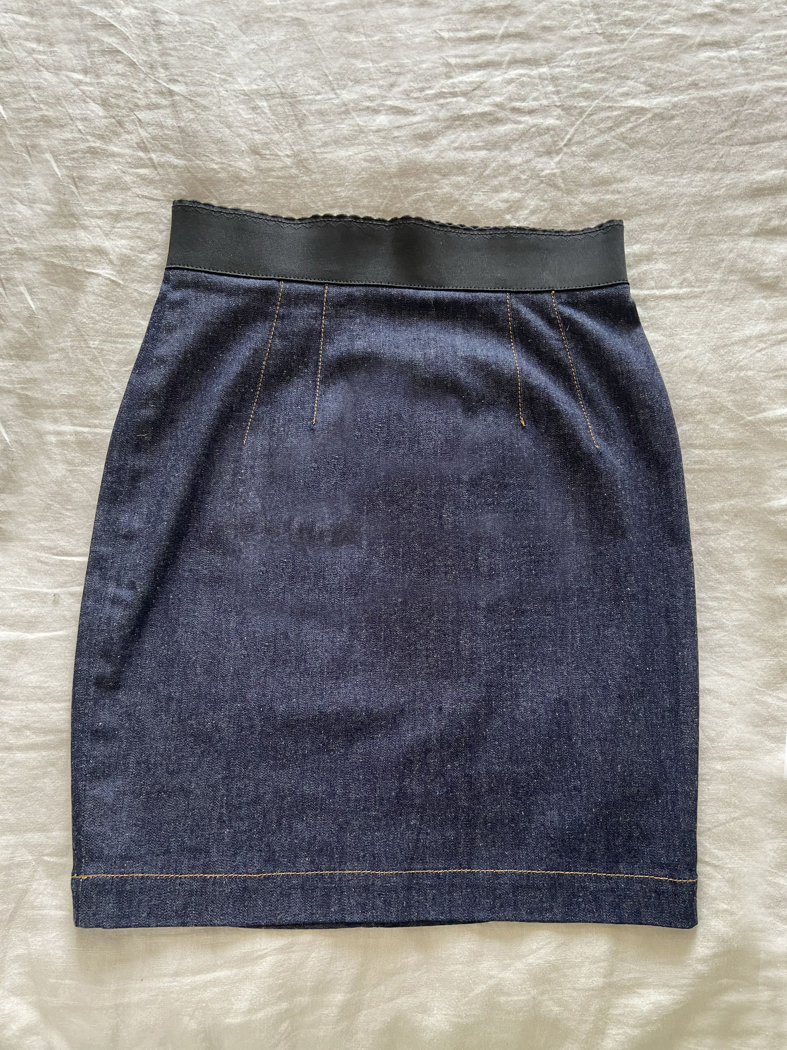 Dolce & Gabbana Denim Skirt Size 40" / US 18 - 1 Thumbnail