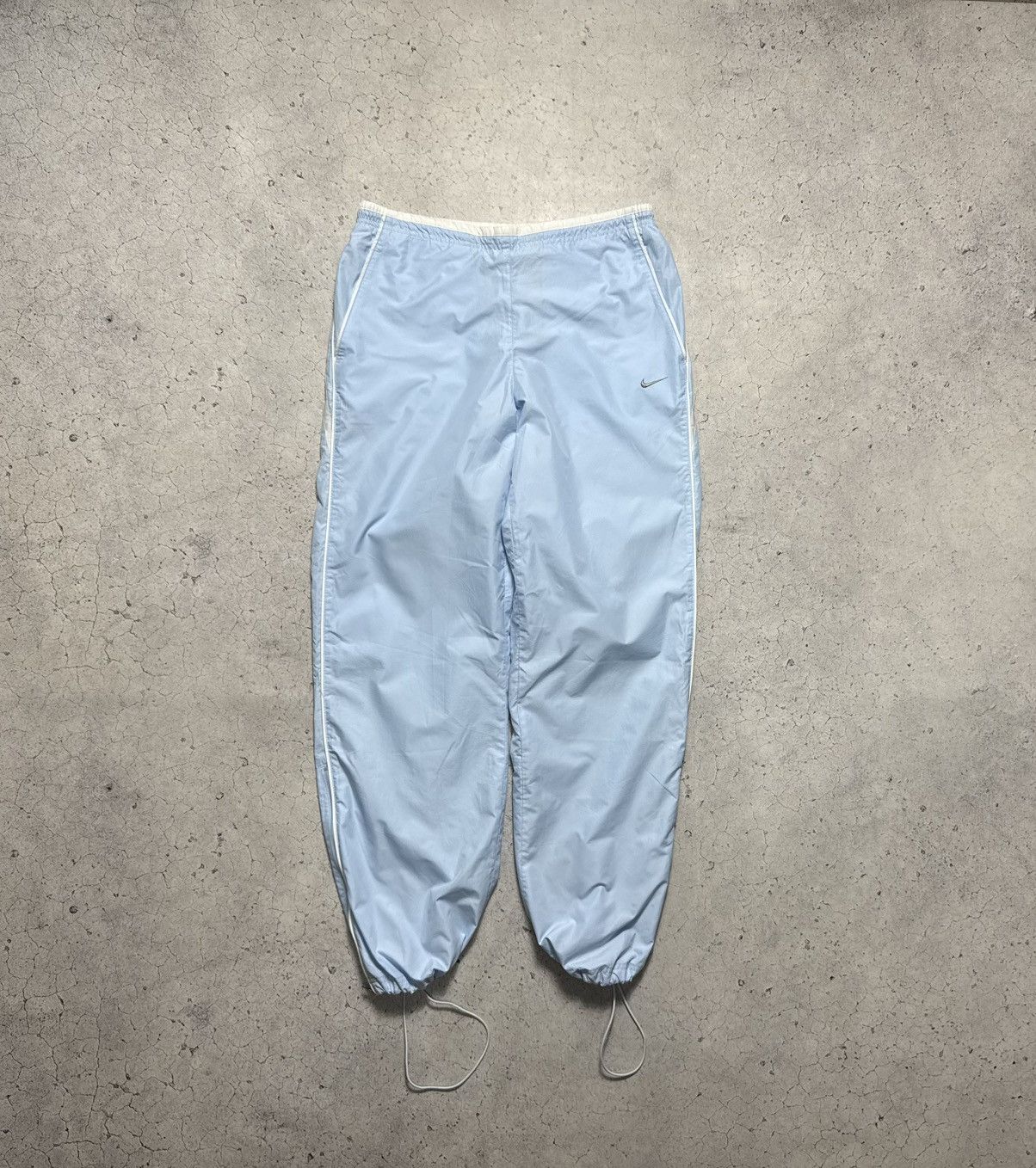 Nike Vintage Nylon Track Pants Baggy Swoosh TN Blue