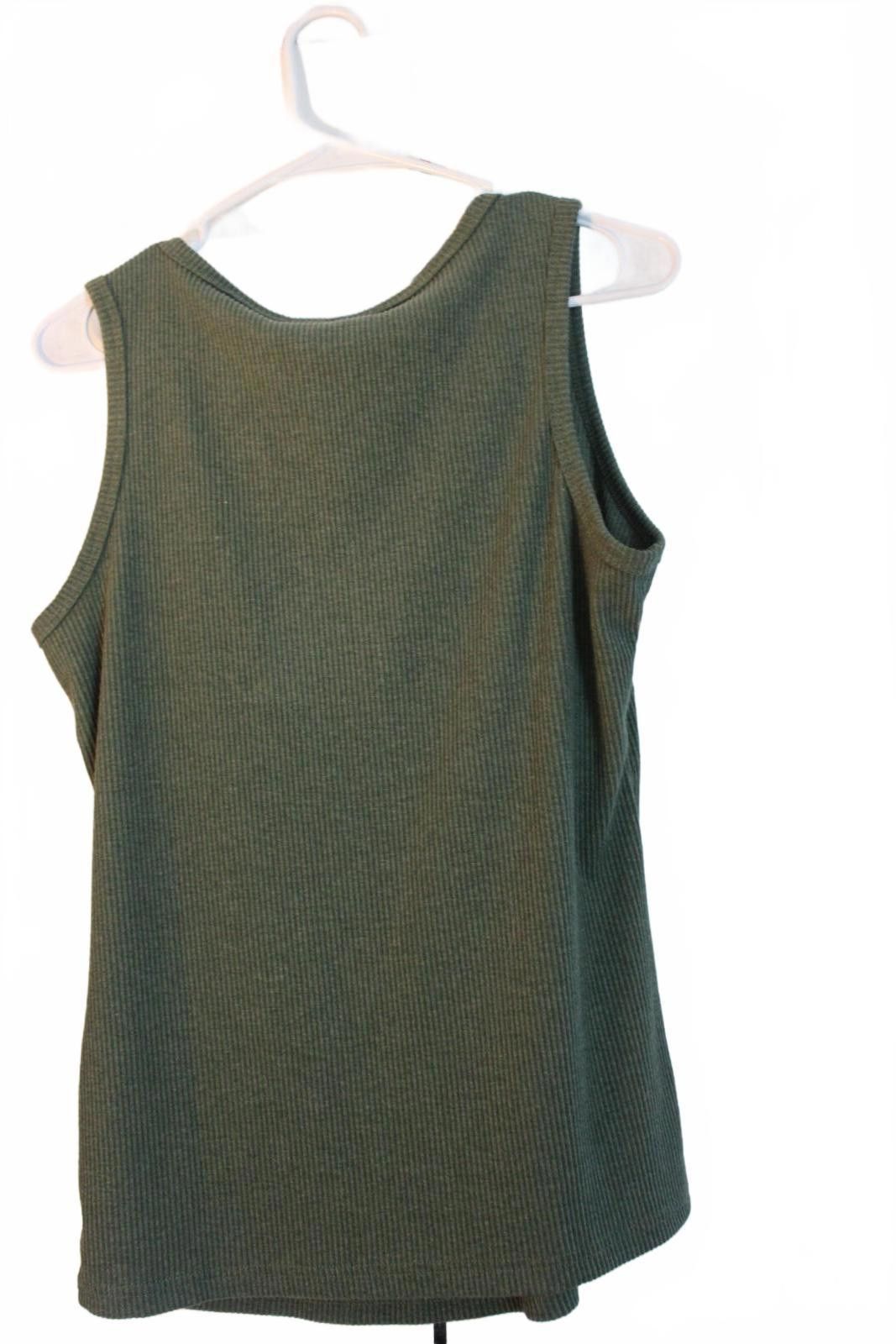 Other Merokeety Sleeveless Ribbed Knit Tank Top in Olive Green Med Size M / US 6-8 / IT 42-44 - 2 Thumbnail