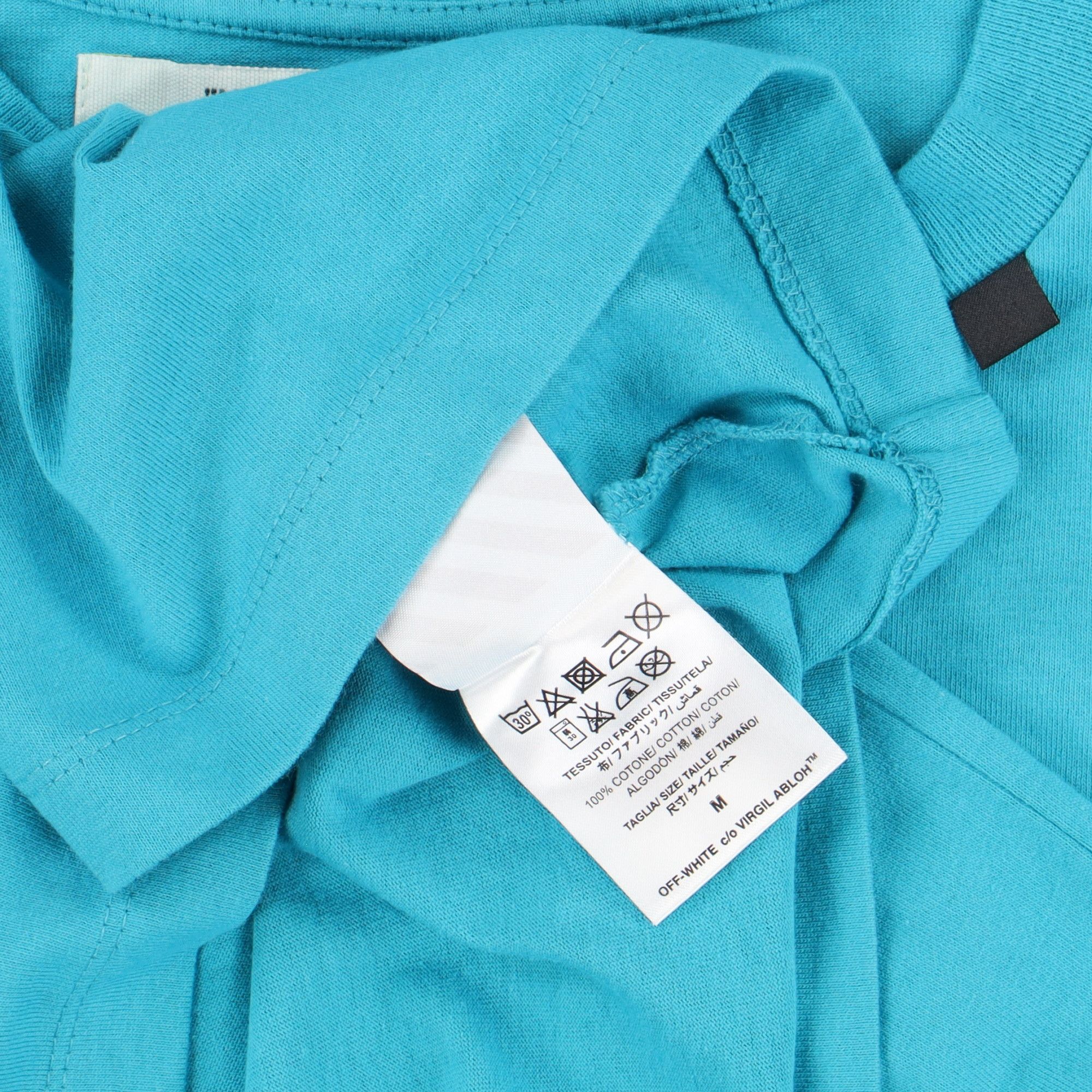 Off-White Blue Wavy Line Logo Oversized Double Layer T-shirt Size US M / EU 48-50 / 2 - 4 Thumbnail