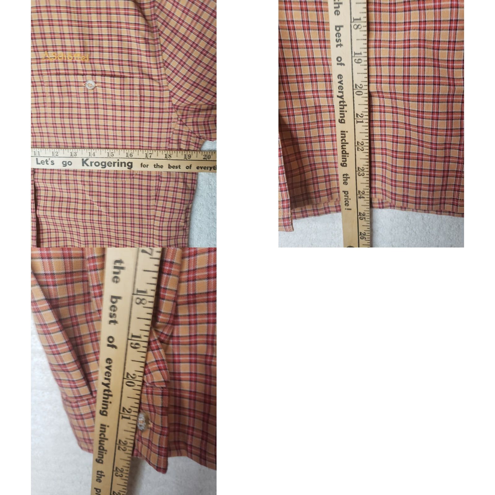Vintage VINTAGE Schoffel Women's Long Sleeve Button Down Check Shirt M Orange Size M / US 6-8 / IT 42-44 - 9 Thumbnail