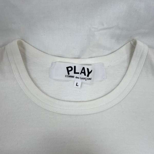 Comme des Garcons PLAY T-Shirts Cotton Short Sleeve Embroidered Heart White Size US L / EU 52-54 / 3 - 6 Thumbnail