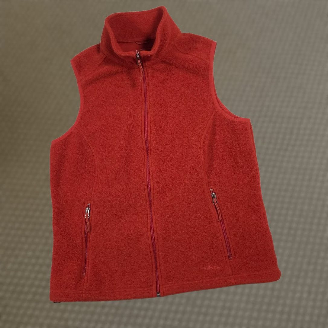 Vintage L.L. Bean Vest Womens Large Orange Fleece Full Zip Pockets Outdoor Hiking Warm Size L / US 10 / IT 46 - 1 Thumbnail