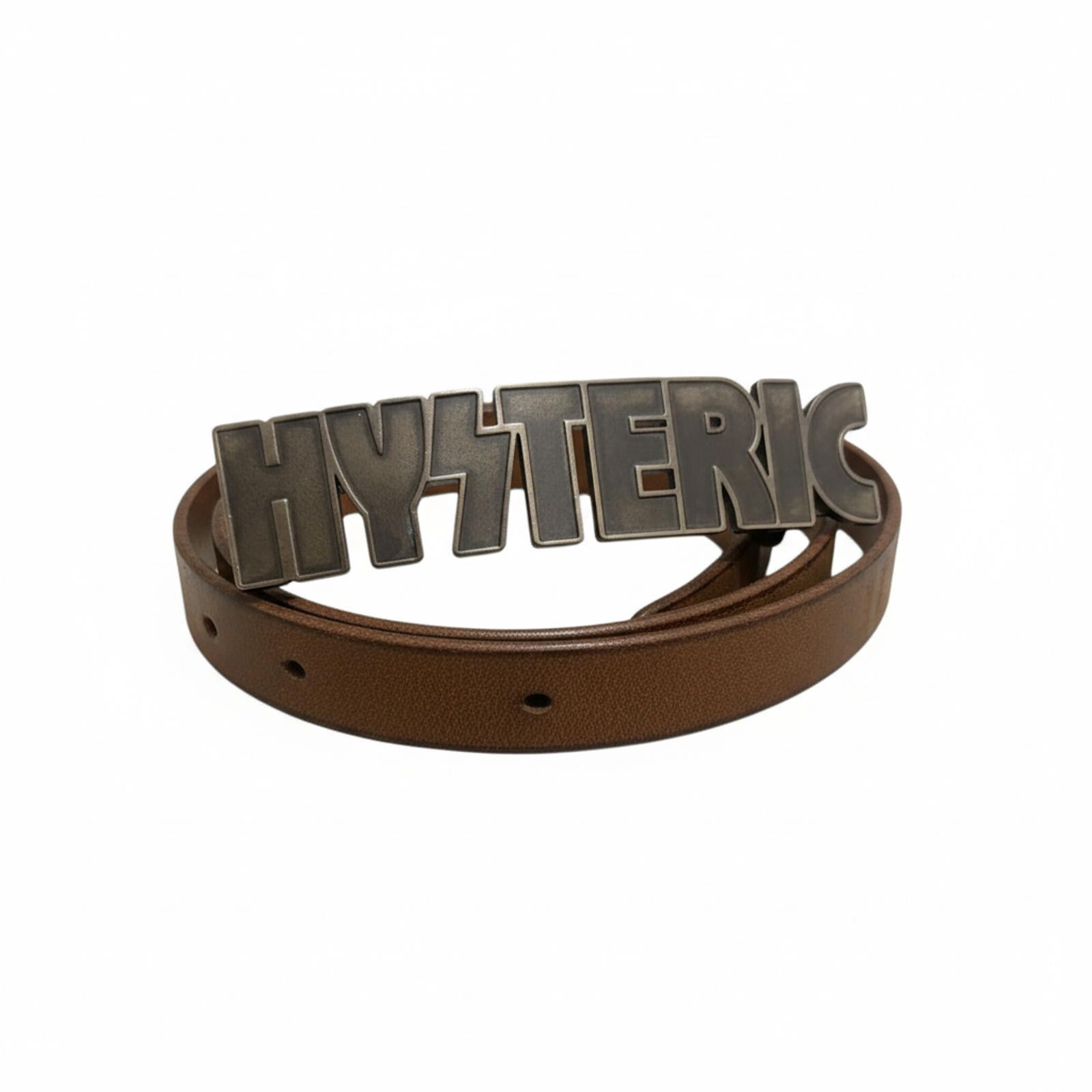 Hysteric Glamour Hysteric - Brown Leather Belt with Metal Logo Buckle Size ONE SIZE - 1 Thumbnail