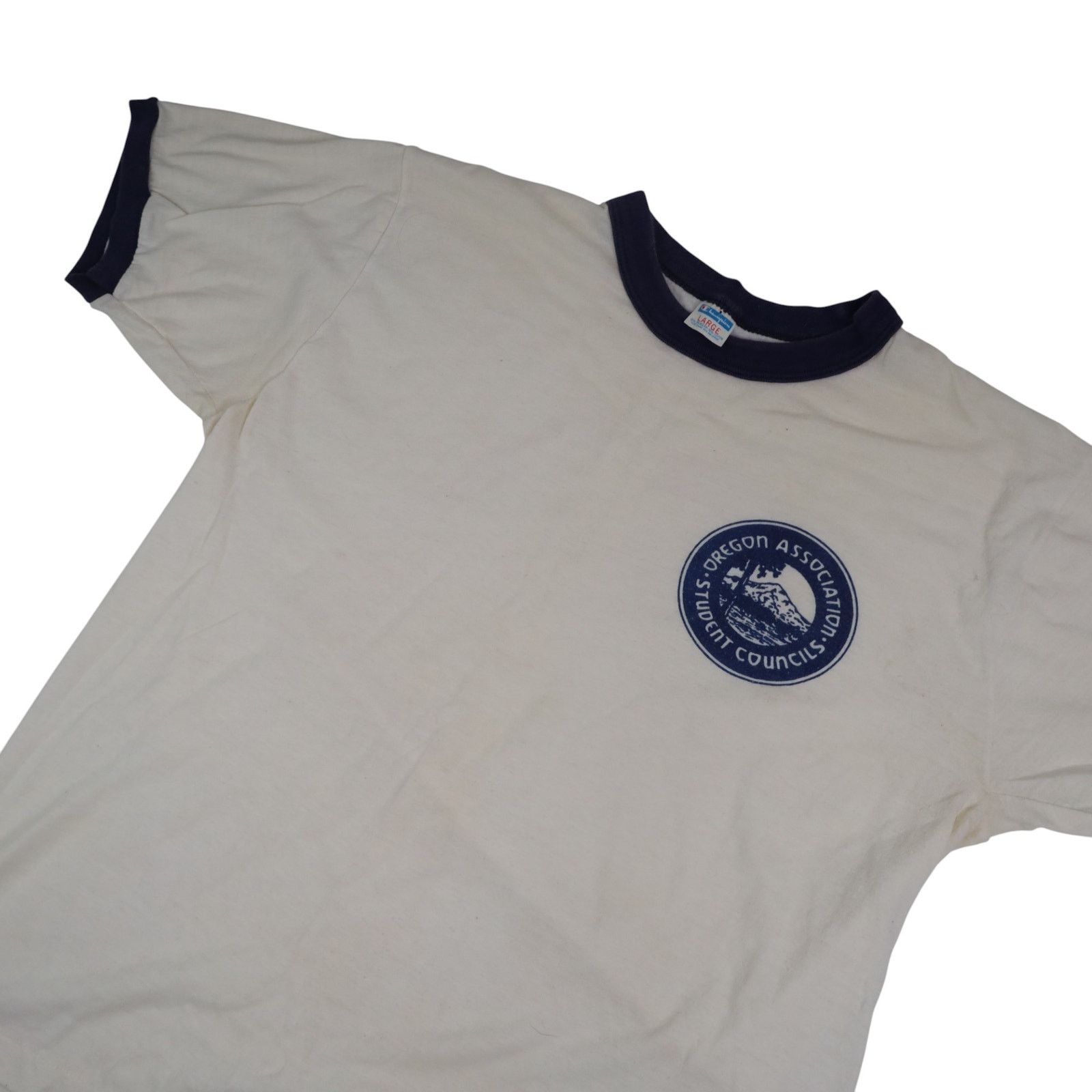 Champion × Vintage VTG Champion Oregon Association Student Councils Ringer T Size US L / EU 52-54 / 3 - 2 Thumbnail
