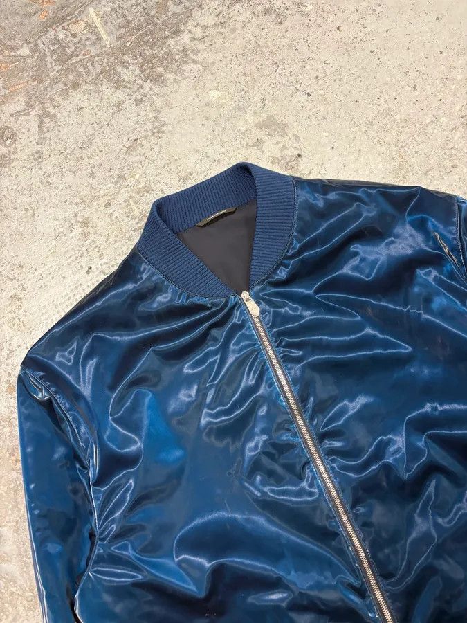 Hermes Hermès Metallic Blue Nylon Bomber Jacket Size US M / EU 48-50 / 2 - 5 Thumbnail