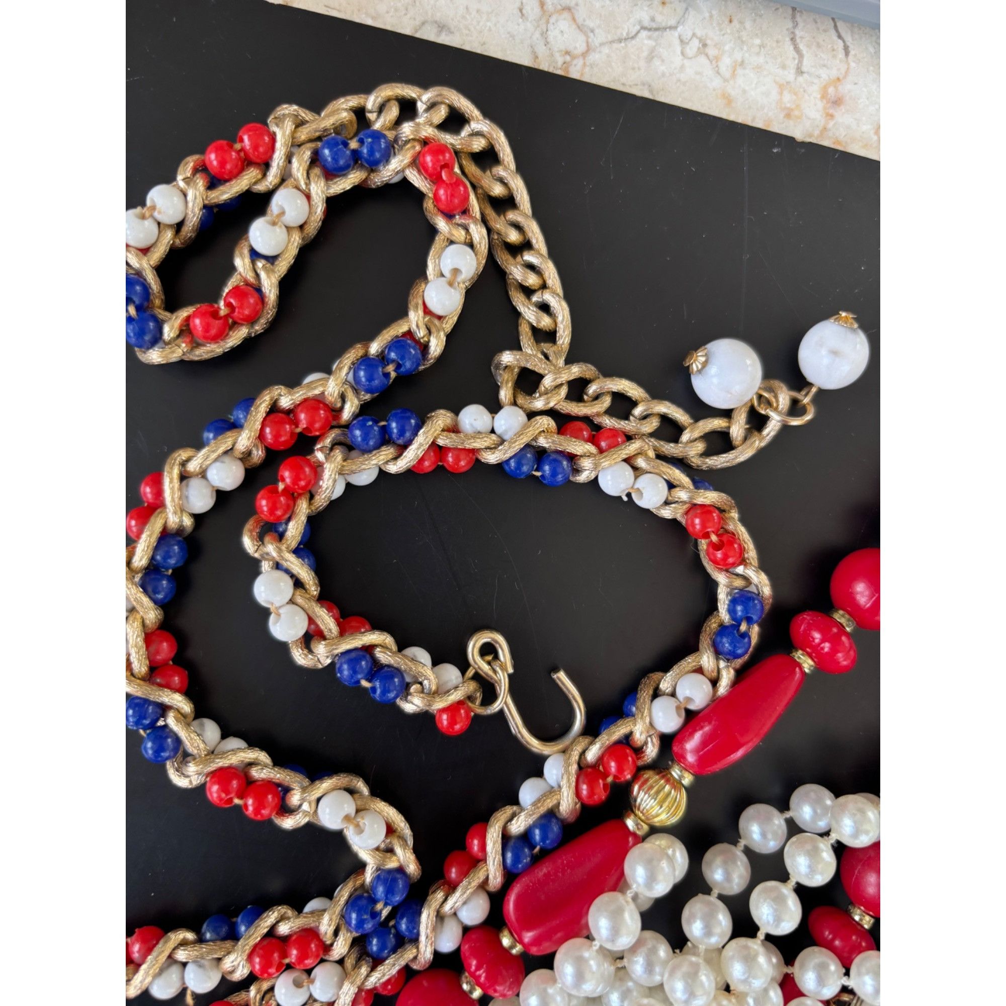 Other Vintage Multi-Strand Beaded Necklaces Set - Red White & Blue Size ONE SIZE - 9 Thumbnail