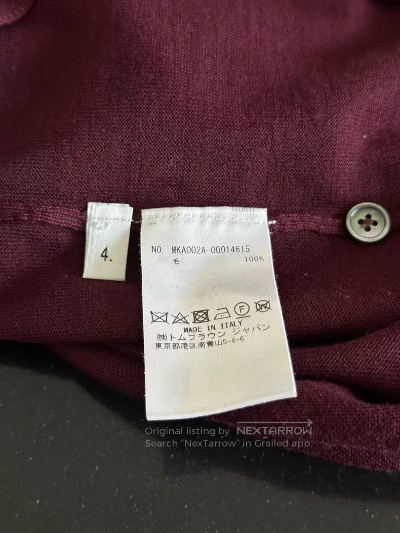 Thom Browne Thom Browne Burgundy Wool Knit Sweater Size US XL / EU 56 / 4 - 4 Thumbnail