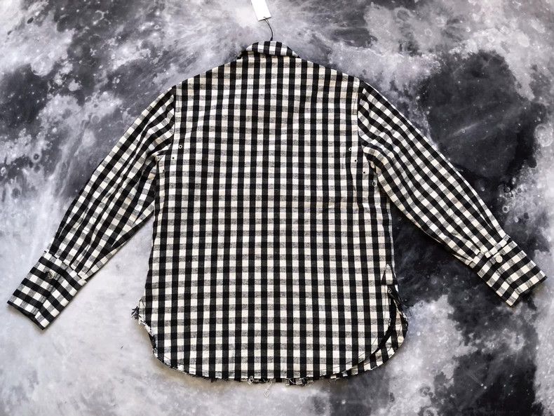 Helmut Lang HELMUT LANG Plaid shirt with fringed jacket Size US L / EU 52-54 / 3 - 6 Thumbnail