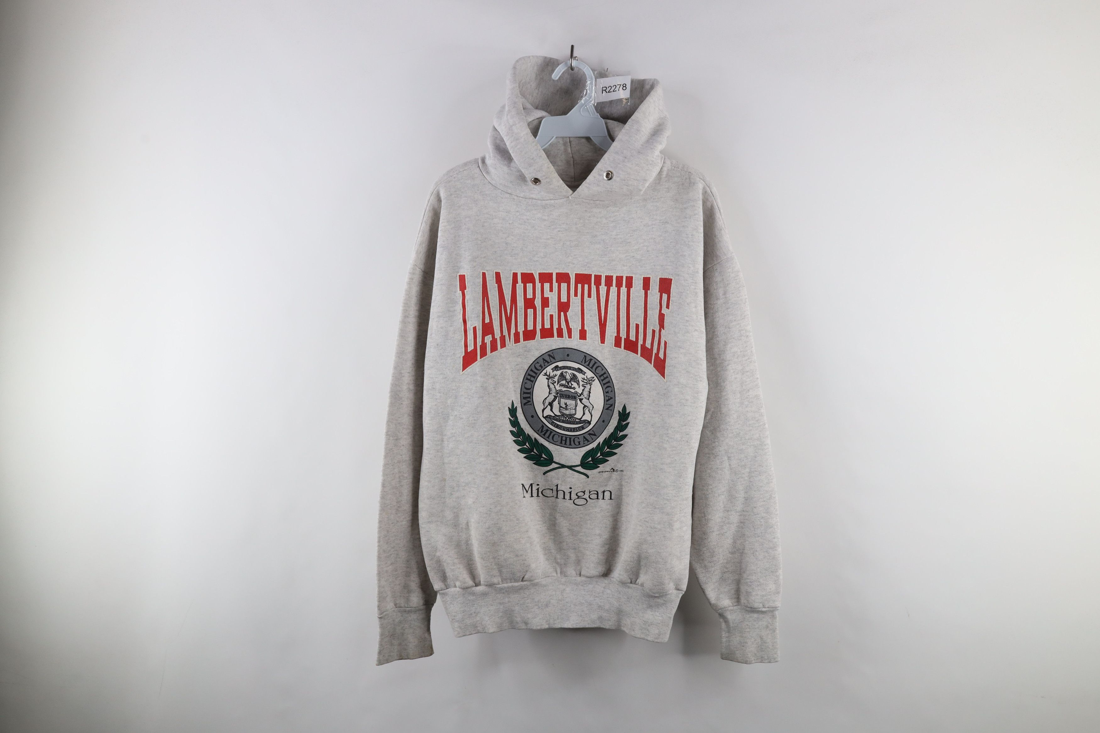 Vintage Vintage 90s Spell Out Lambertville Michigan Hoodie USA Size US L / EU 52-54 / 3 - 1 Thumbnail