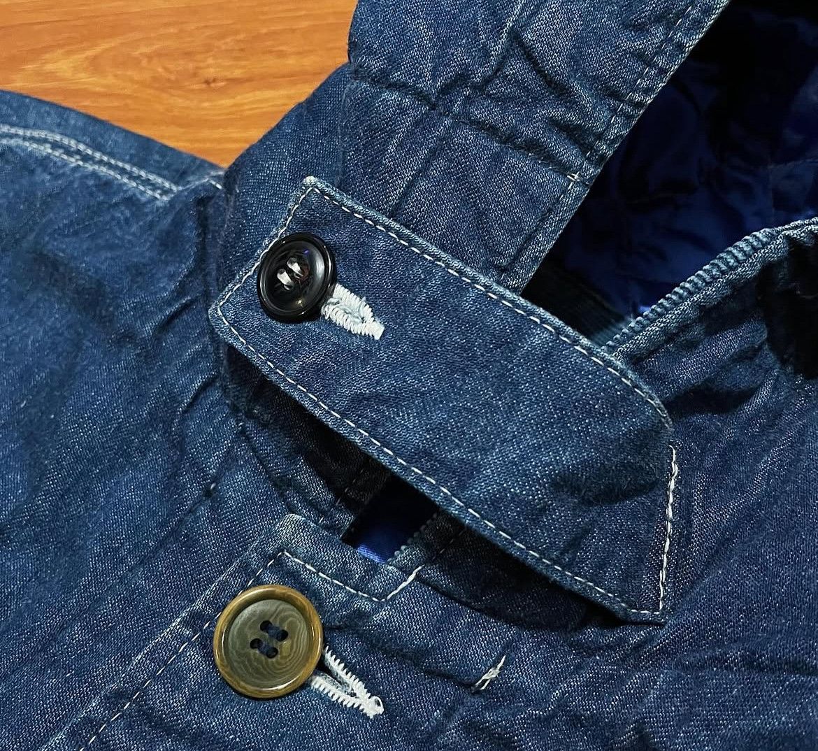 Blue Blue Japan 2000s Blue Blue Japan Quilted Denim Coat Jacket Size US L / EU 52-54 / 3 - 5 Thumbnail