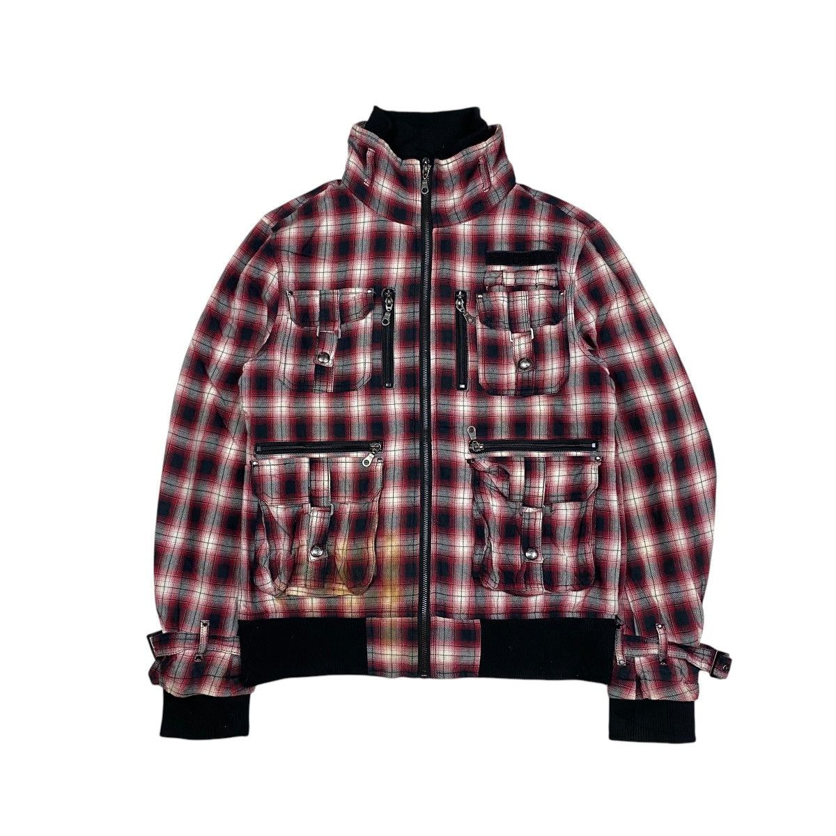 If Six Was Nine × Japanese Brand × Le Grande Bleu (L.G.B.) Bareback Realdress Shadow Plaid Bondage Cargo Jacket Size US M / EU 48-50 / 2 - 1 Thumbnail