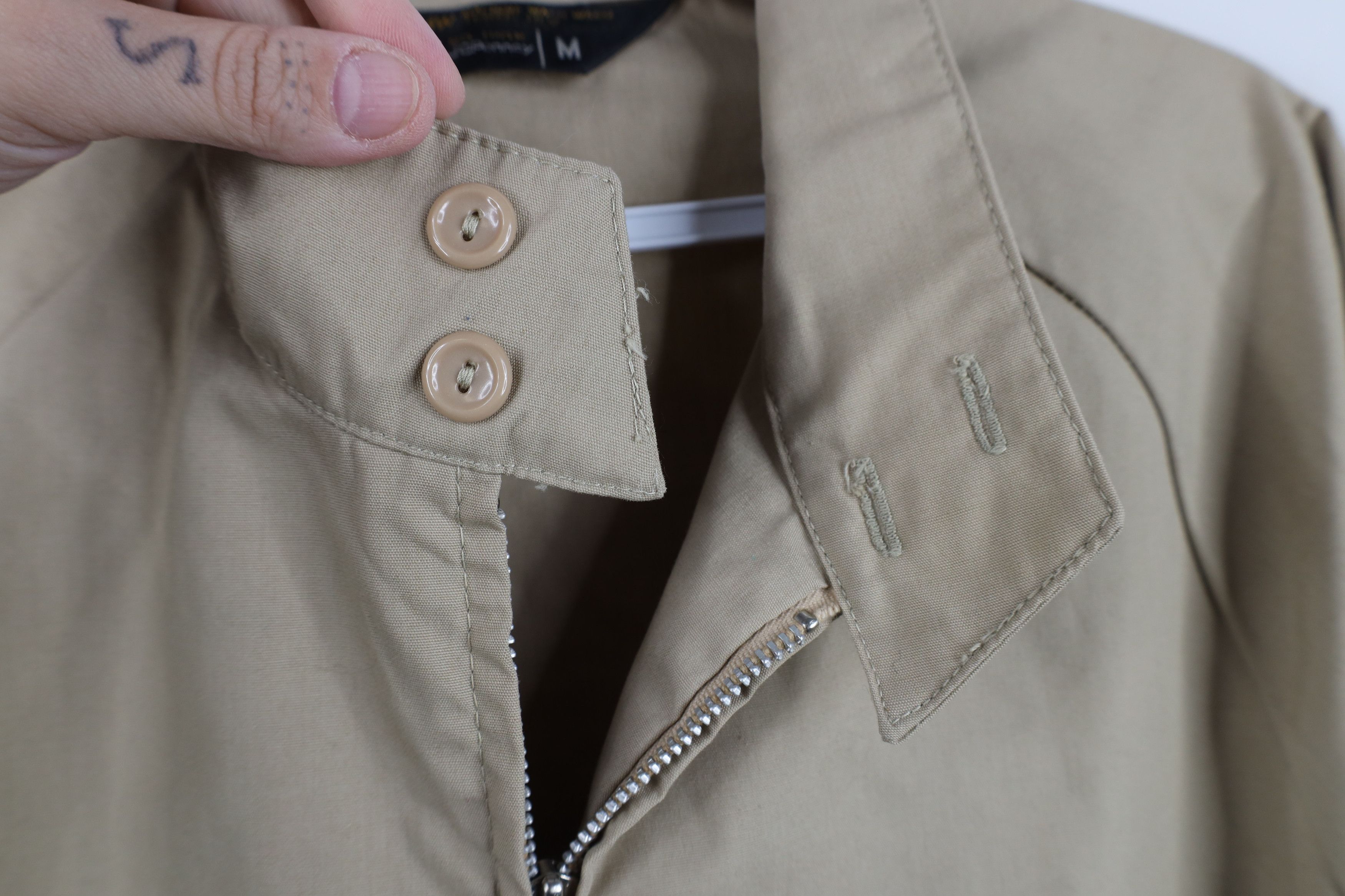 Vintage Vintage 60s 70s Streetwear Racer Bomber Jacket Beige Tan Size US M / EU 48-50 / 2 - 8 Thumbnail