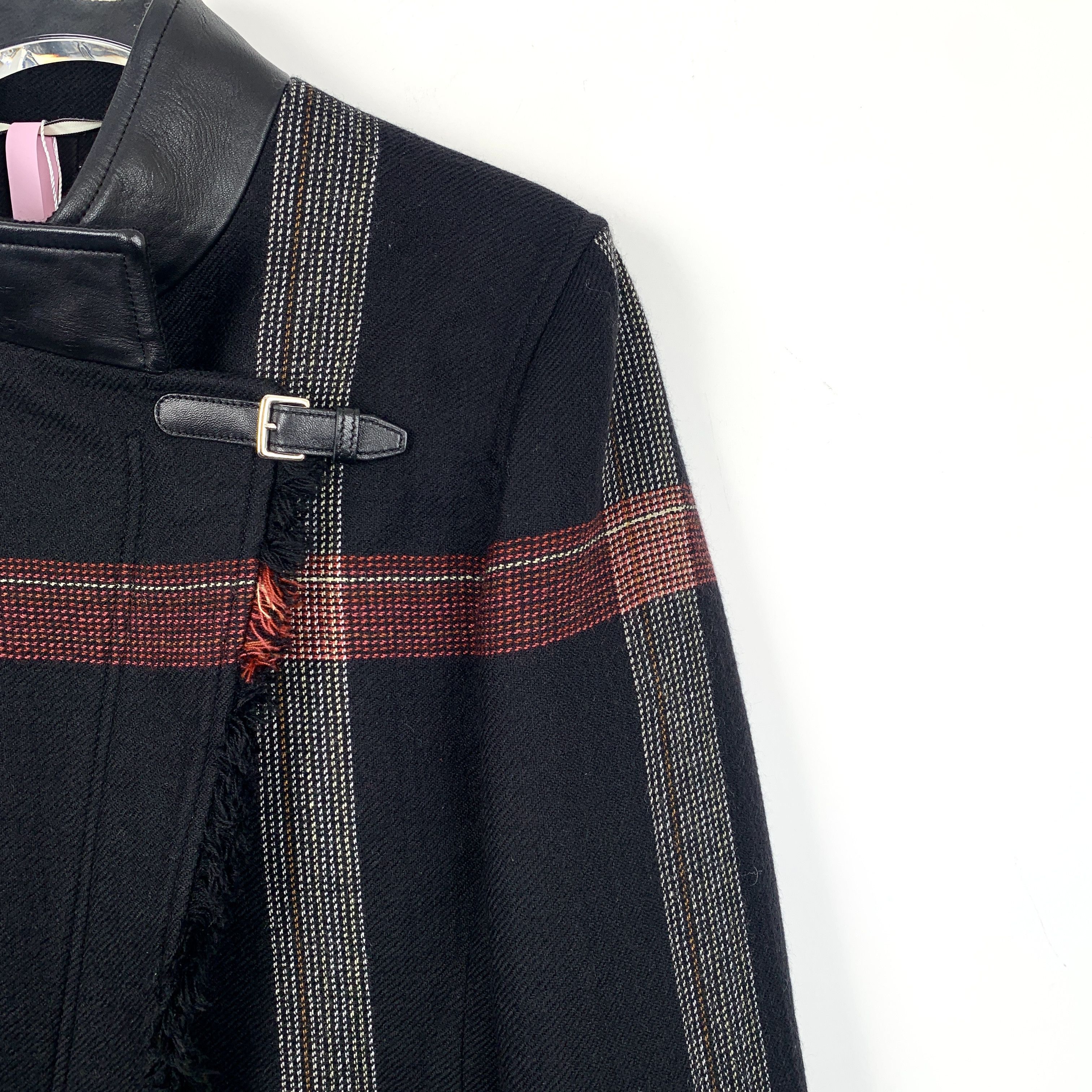 Hermes Hermes Colorblock Striped Wool & Leather Jacket 36 XS Size XS / US 0-2 / IT 36-38 - 5 Thumbnail