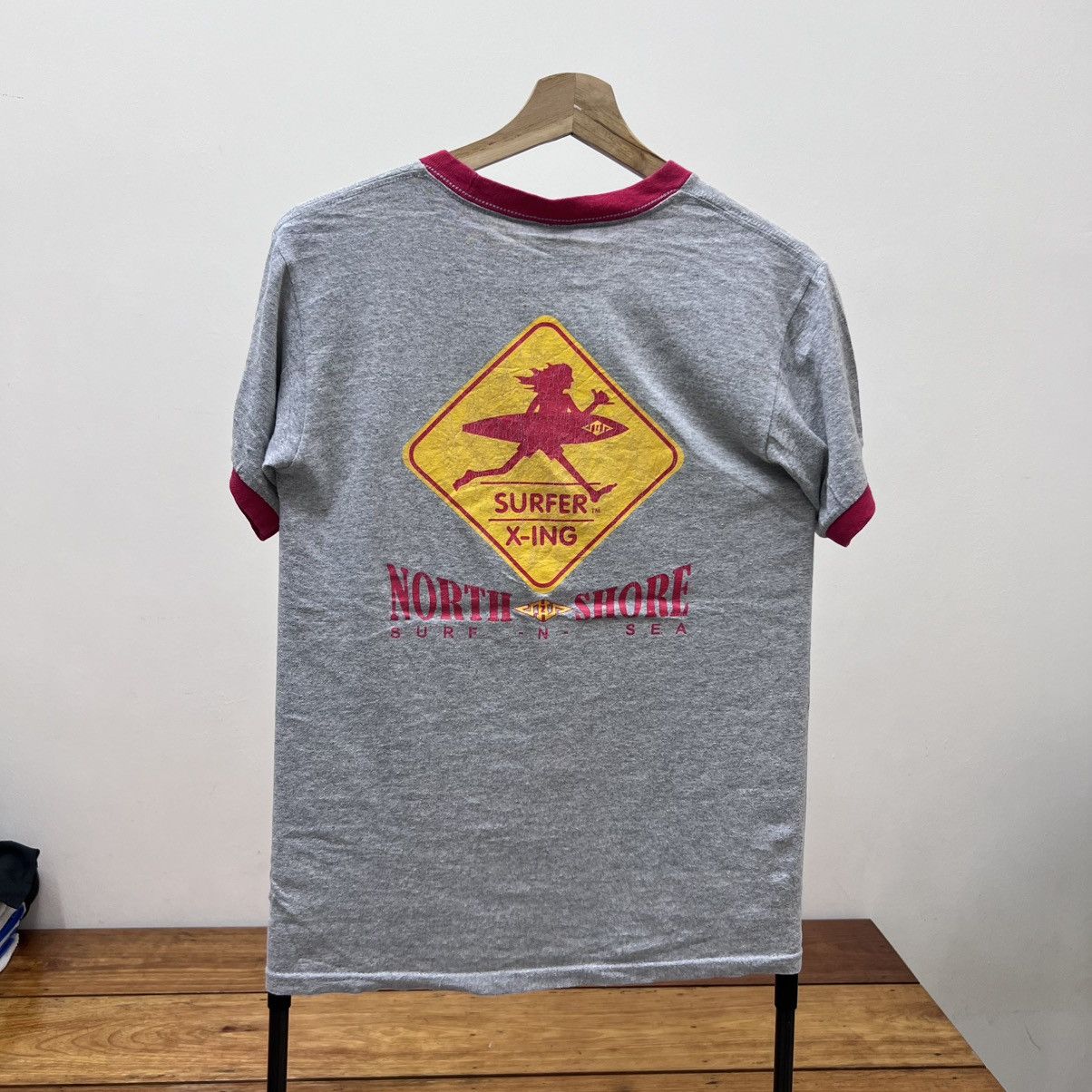 Anvil Vintage North Shore Surf n Sea Ringer Tee Size US S / EU 44-46 / 1 - 1 Thumbnail
