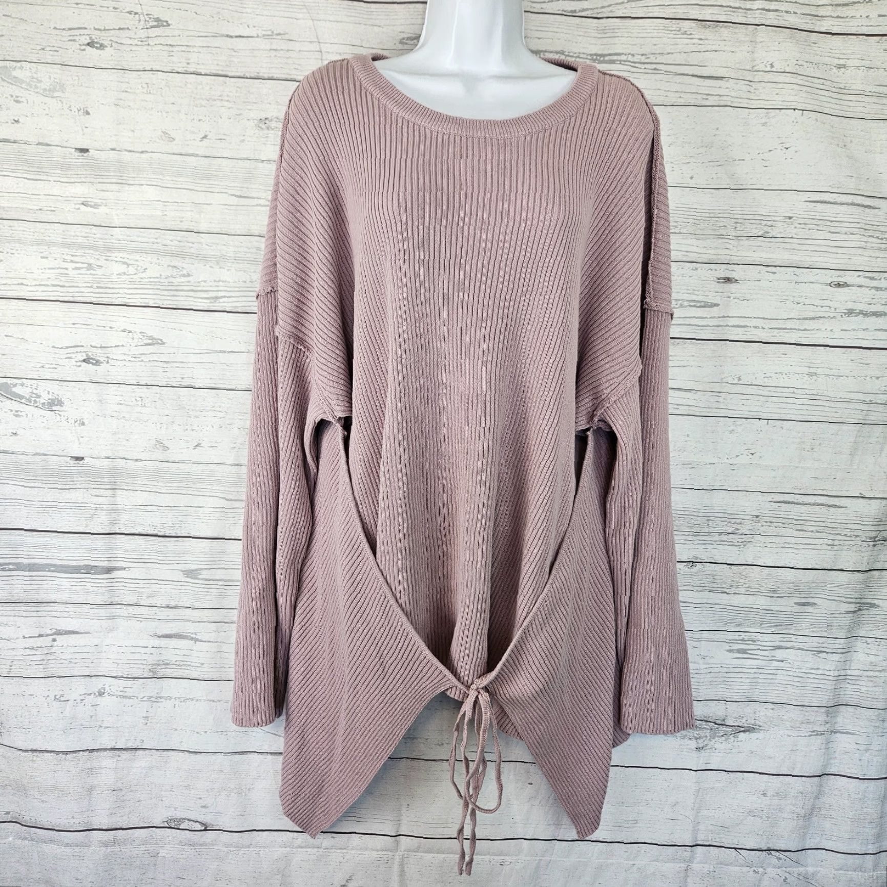 Free People Free People Beach Womens Brig Pullover Sweater Large Purple Oversized Size L / US 10 / IT 46 - 2 Thumbnail