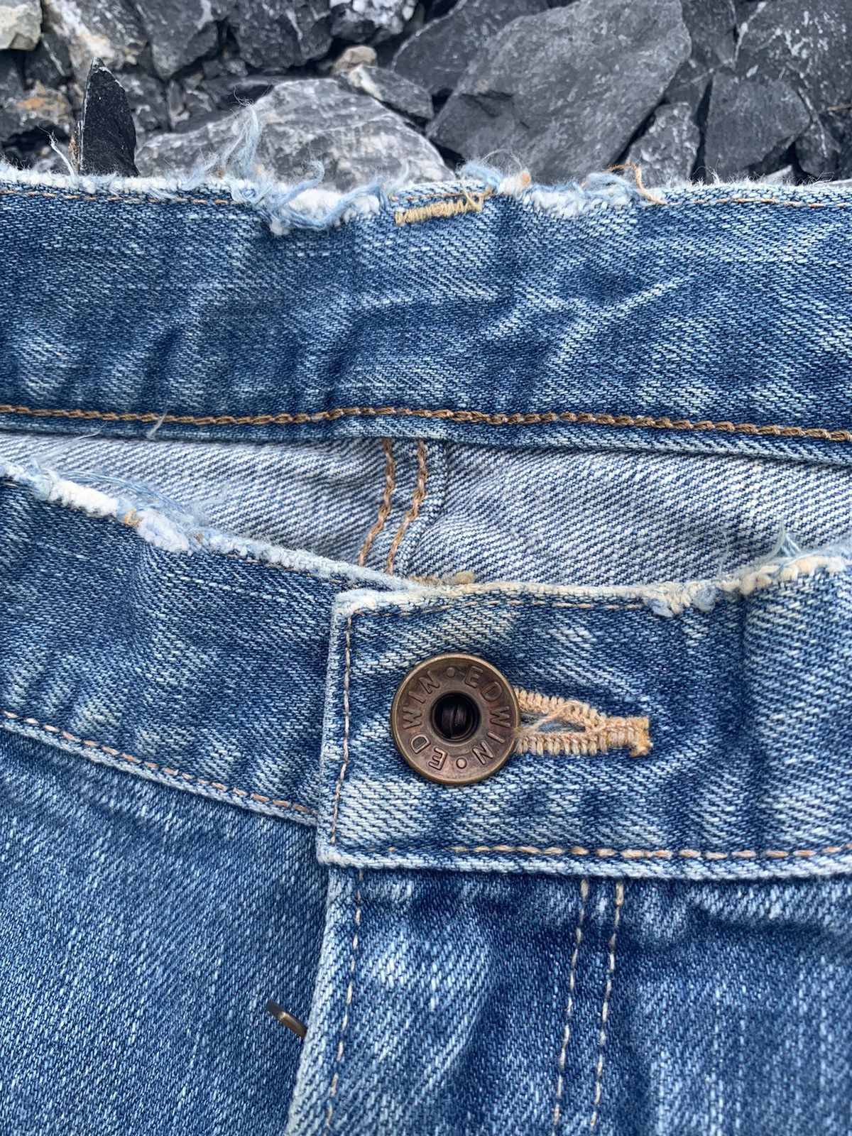 Kapital EDWIN 505s SELVEDGE RUSTY DISTRESSED SHORT DENIM Size US 32 / EU 48 - 13 Thumbnail