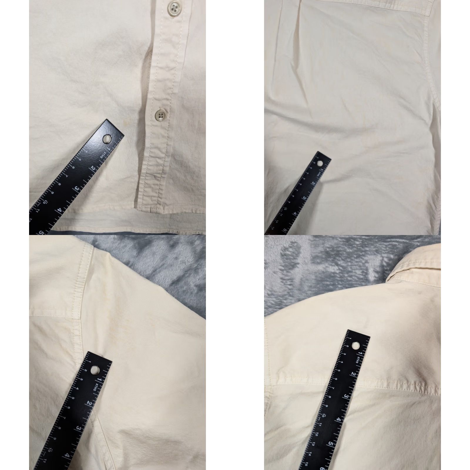 Flint And Tinder Flint And Tinder Button Down Shirt Men's XL Beige Cotton Pocket Button-Down Collar Long Sleeve Regular Fit 47 in Chest Solid Vintage: No Size US XL / EU 56 / 4 - 8 Thumbnail