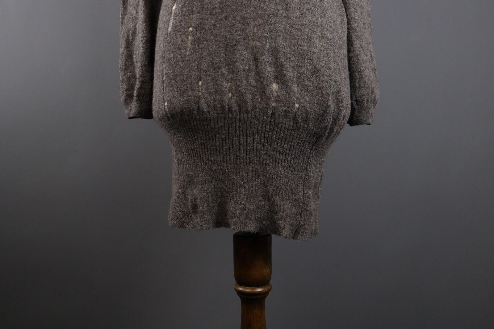 Designer Manila Grace Denim Alpaca Wool Bodycon Sweater Dress 2 Size XS / US 0-2 / IT 36-38 - 4 Thumbnail