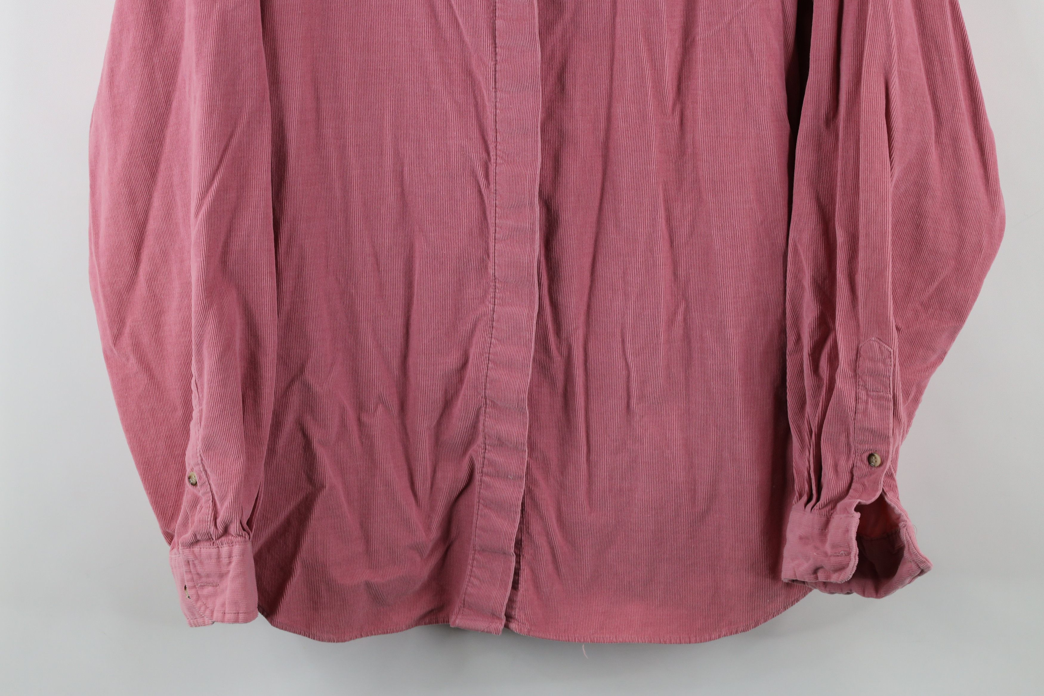 Vintage Vintage 90s Streetwear Corduroy Collared Button Shirt Pink Size XXL / US 16-18 / IT 52-54 - 3 Thumbnail