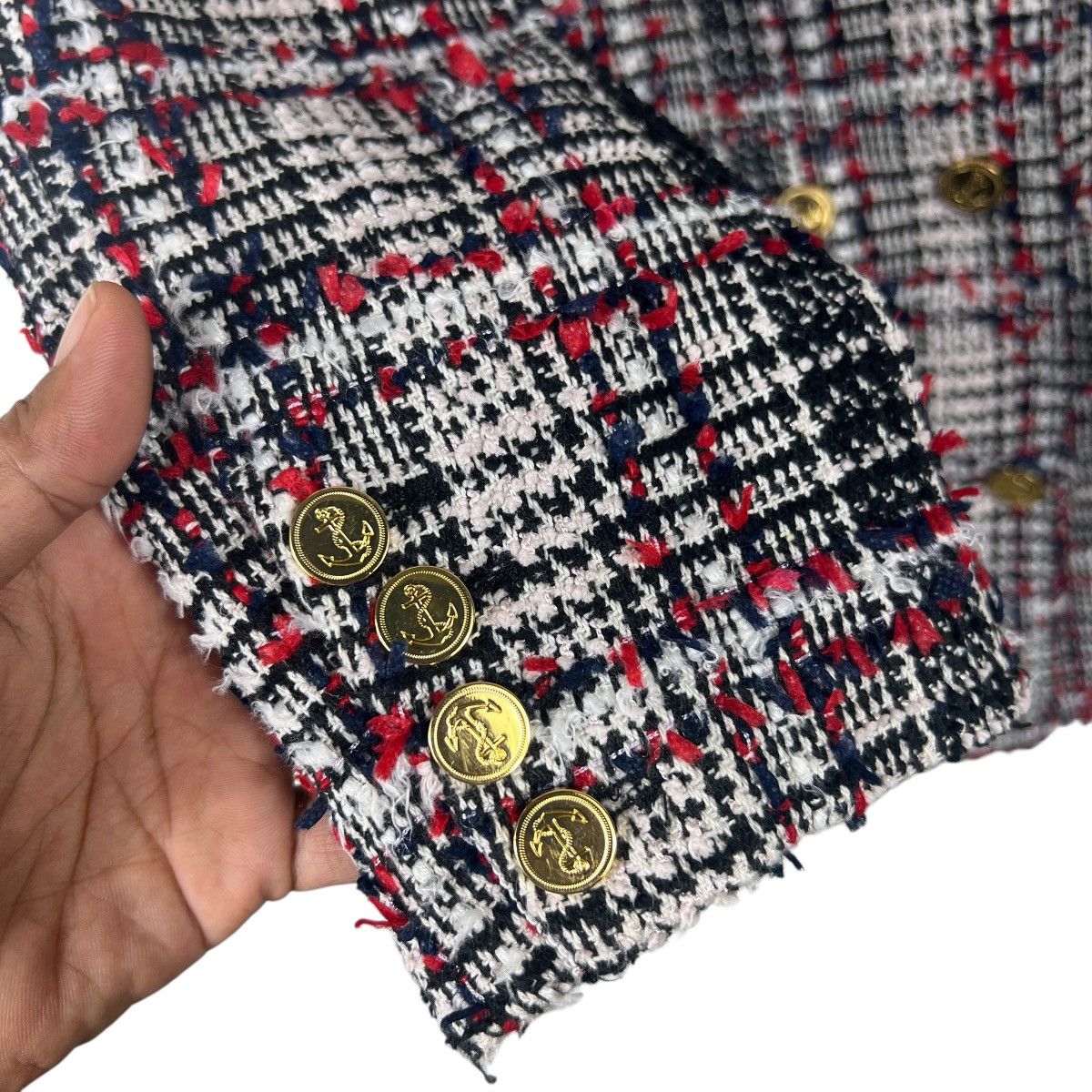Thom Browne Thom Browne Red Prince of Wales Tweed Sack Blazer Size 36 Size US S / EU 44-46 / 1 - 15 Thumbnail