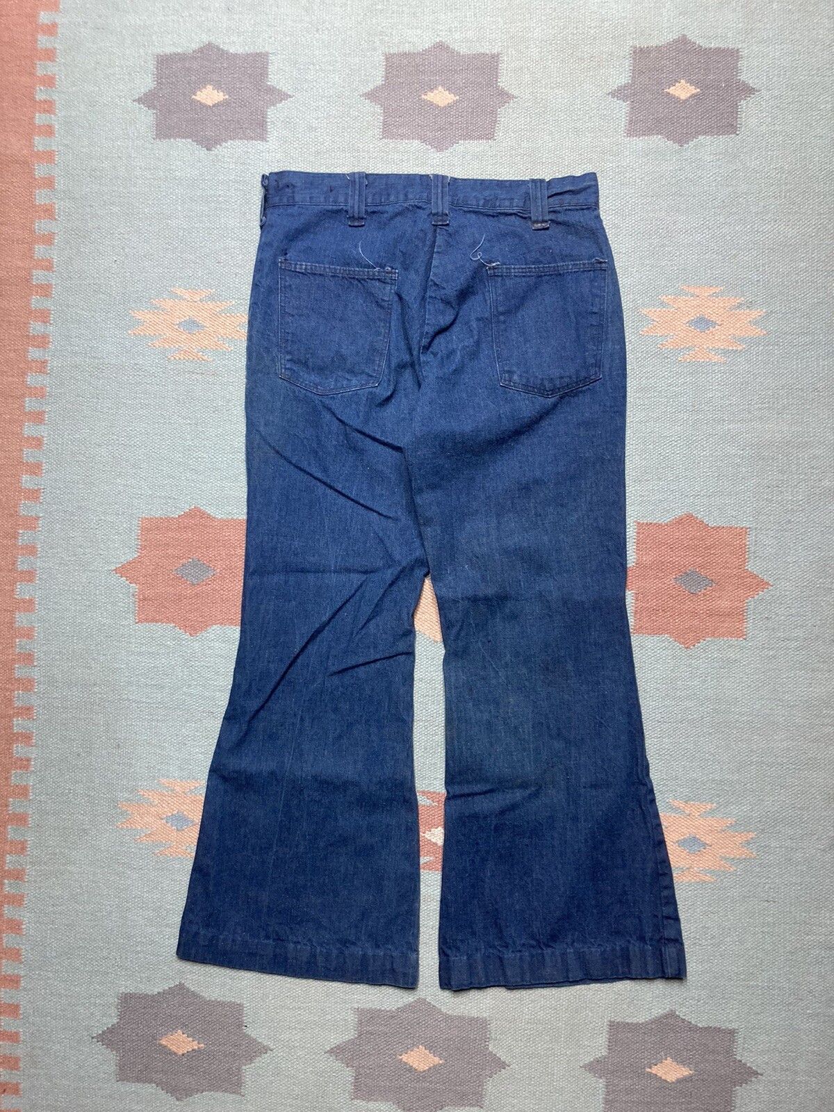 Vintage 70s bell bottom jeans flare Montgomery ward the chain 30x27 Size US 30 / EU 46 - 6 Thumbnail