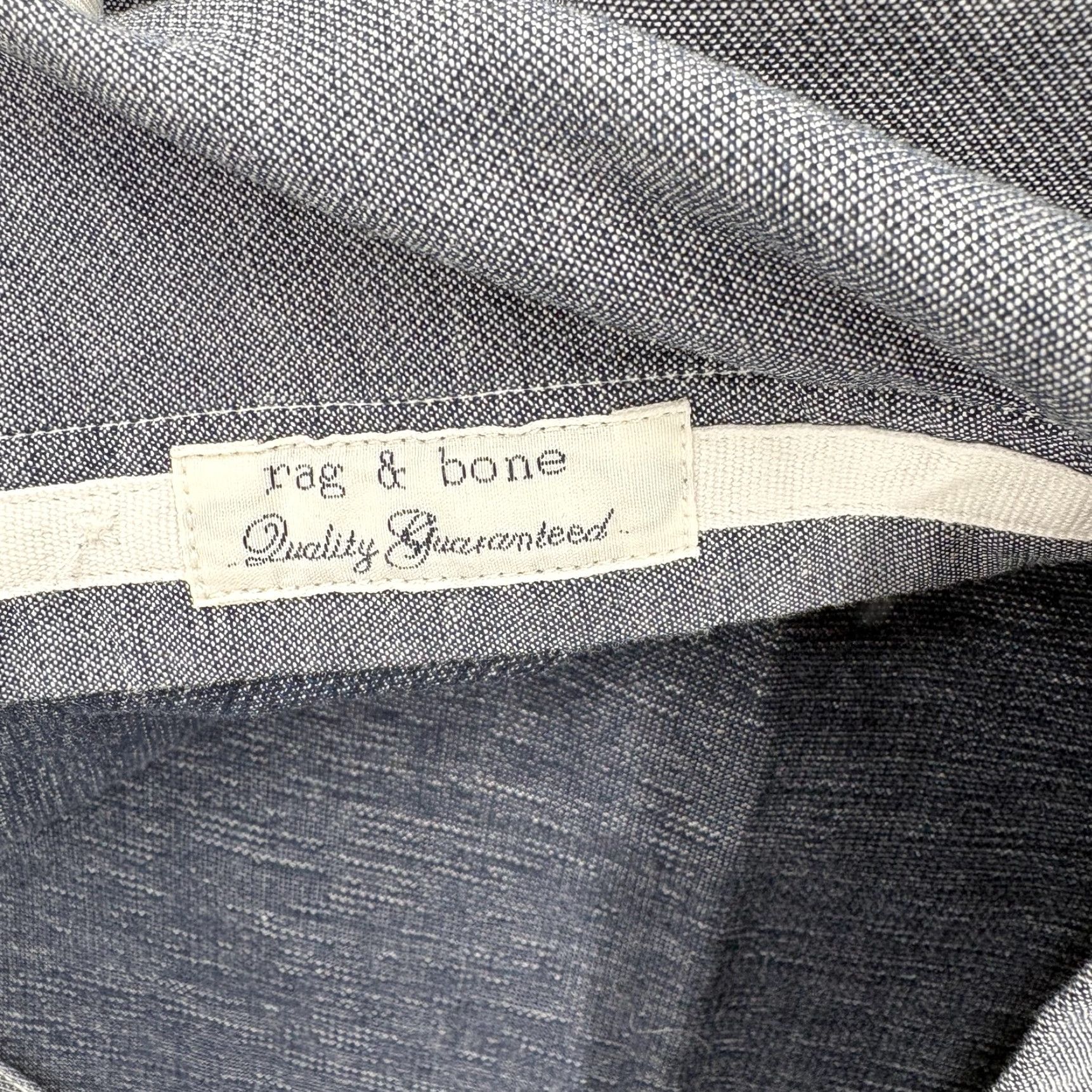 Rag & Bone VINTAGE only if applicable — Rag & Bone Shirt Mens XS Blue Chambray Classic Fit Long Sleeve Button Casual Size US XS / EU 42 / 0 - 6 Thumbnail