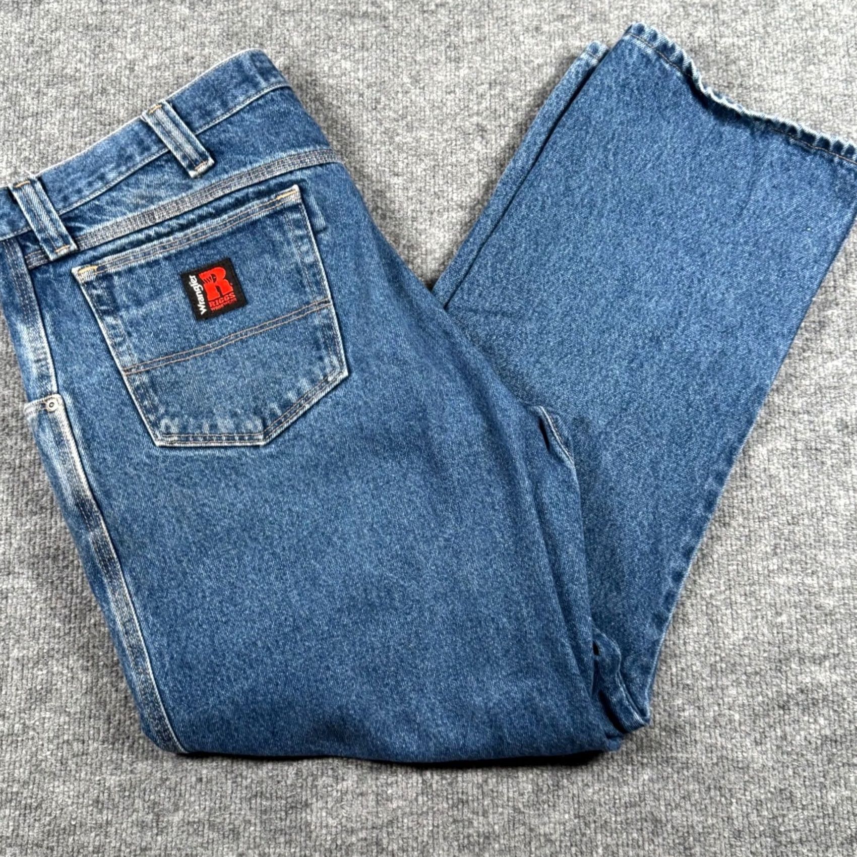Wrangler VINTAGE Wrangler RIGGS Workwear Carpenter Jeans 38x29 Denim Blue Mens Jeans Straight 5-Pocket Medium Wash Outdoor Workwear Riggs Size US 38 / EU 54 - 2 Thumbnail